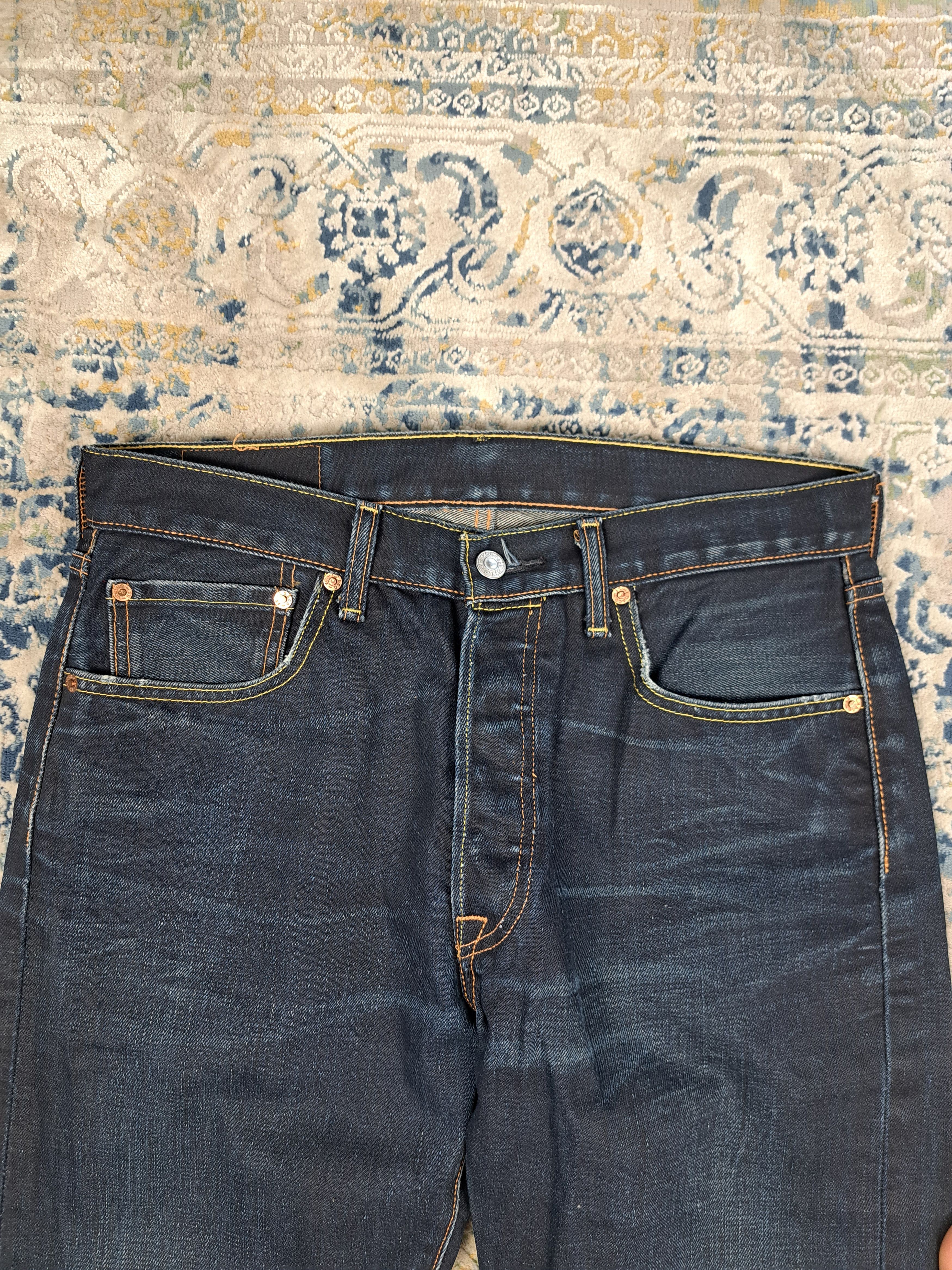Levi's Levi's 501 Waxed Denim Straight Fit Jeans Avant Garde Size US 33 - 6 Thumbnail