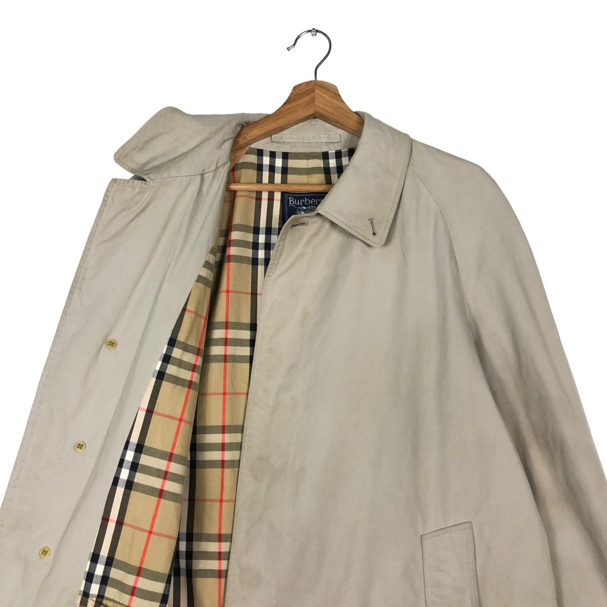 Burberry 🔥VINTAGE BURBERRYS MADE IN ENGLAND LONG JACKET NOVA CHECK Size US M / EU 48-50 / 2 - 13 Thumbnail