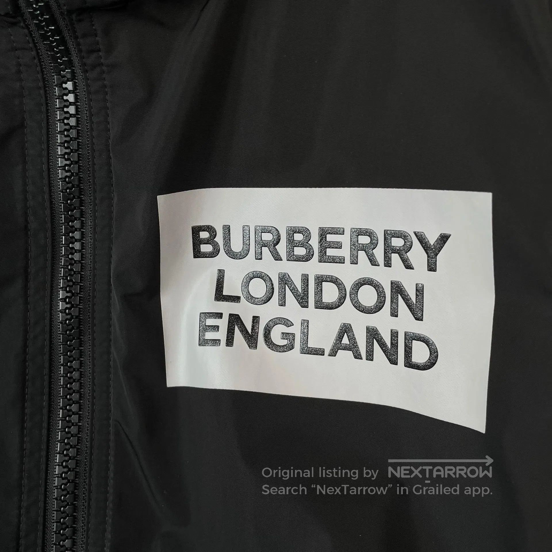 Burberry Burberry Black Letter Print Removable Hooded Windbreaker| Size US M / EU 48-50 / 2 - 3 Thumbnail