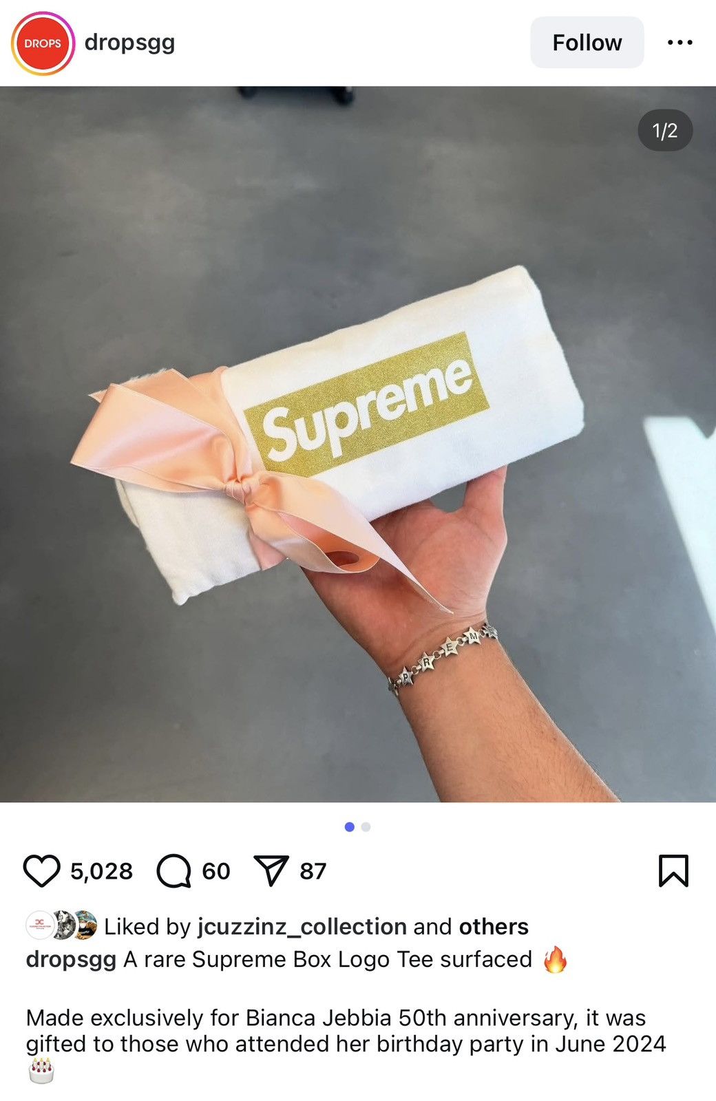 Supreme Supreme Bianca Jebbia Birthday Invitation Box Logo Tee Size US S / EU 44-46 / 1 - 3 Thumbnail