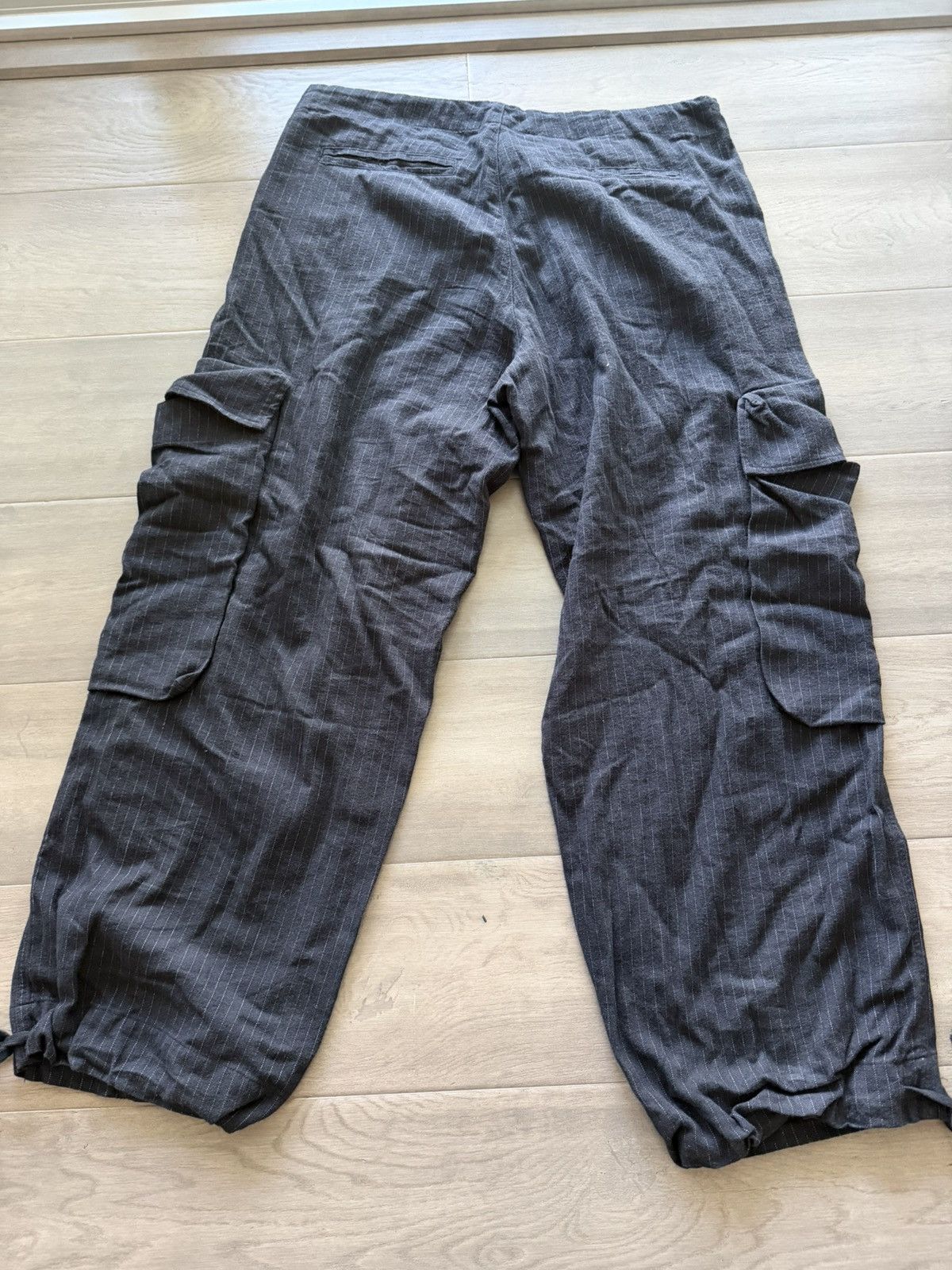 Greg Lauren Greg Lauren black pinstripe wide leg cargo size 3 Size US 36 / EU 52 - 2 Thumbnail