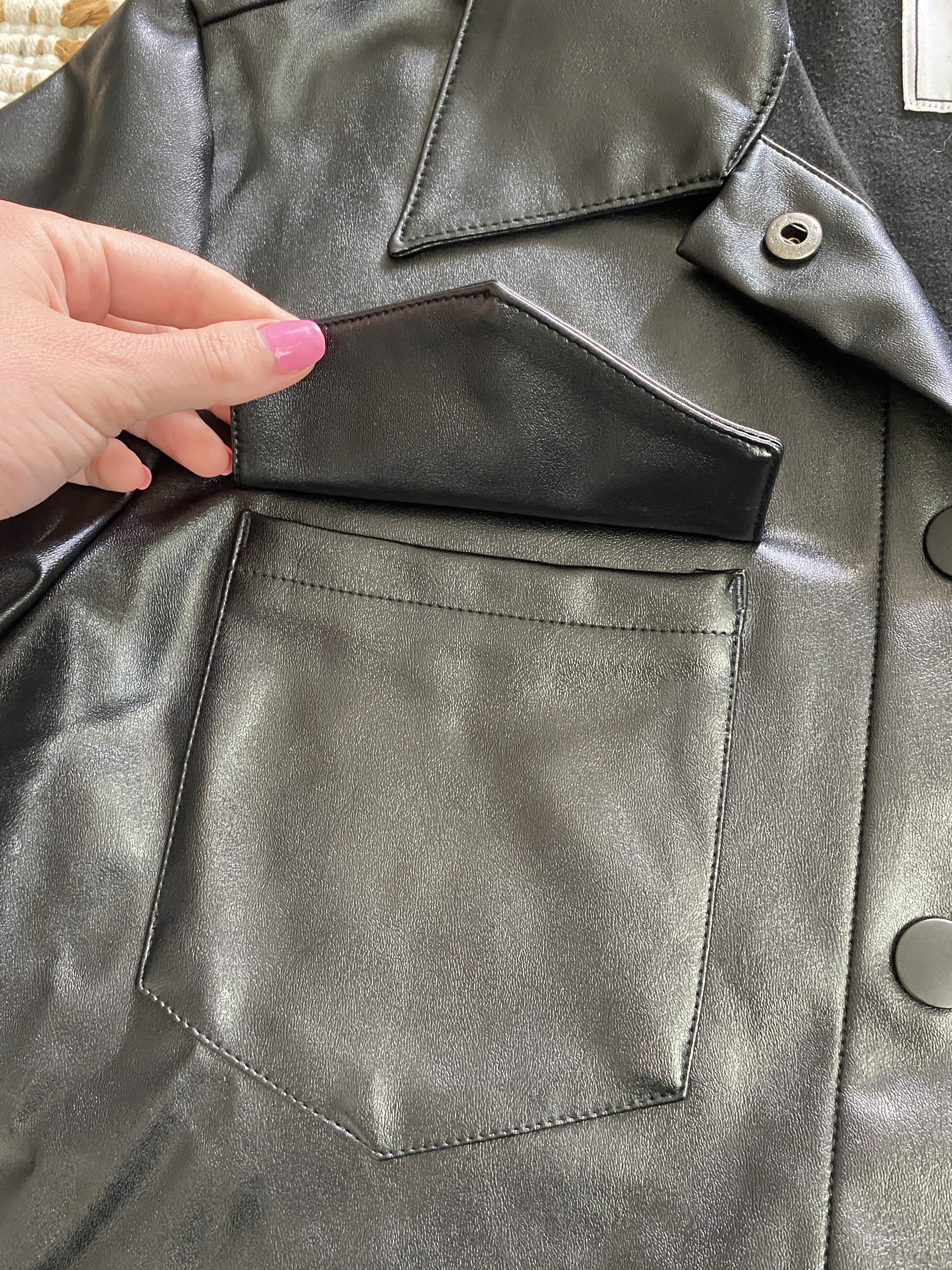 Nordstrom Nordstrom Tinsel Faux Leather Army Jacket– Size Small Size S / US 4 / IT 40 - 6 Thumbnail