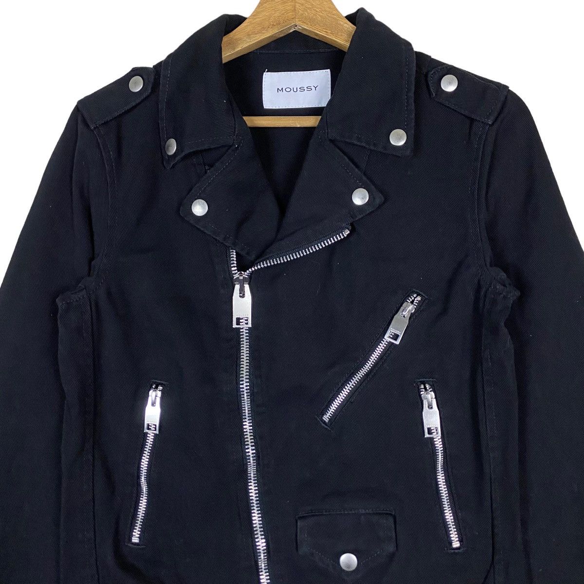 Japanese Brand Vintage Moussy Gothic Punk Rockabilly Zipper Jacket Size S / US 4 / IT 40 - 2 Thumbnail