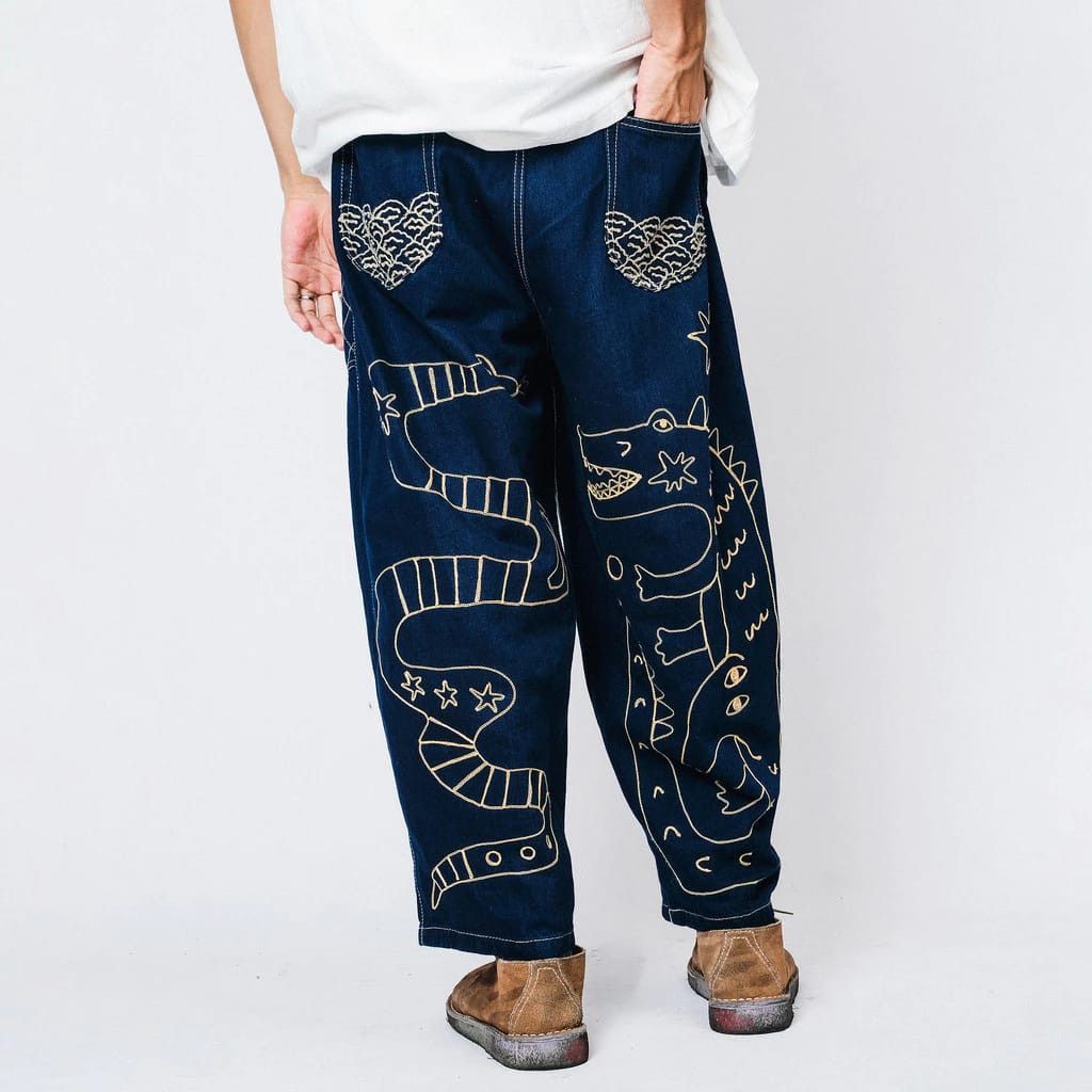 Denime × Japan Blue Luxor Baggy Pants Size US 32 / EU 48 - 2 Thumbnail