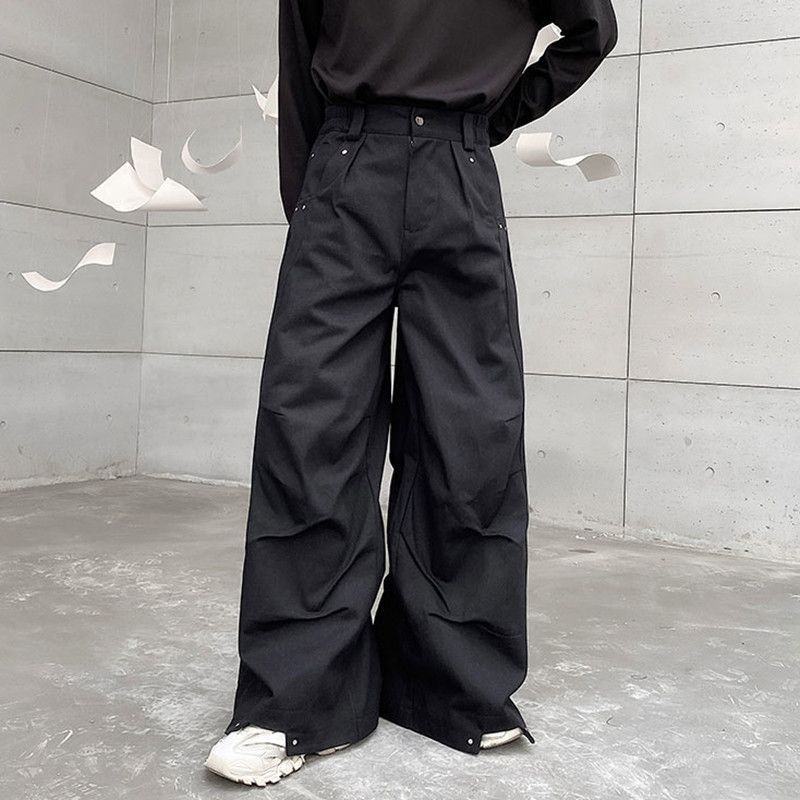 Japanese Brand Men's Pants Darkwear Pleats Loose Wide Leg Trousers Size US 32 / EU 48 - 4 Thumbnail