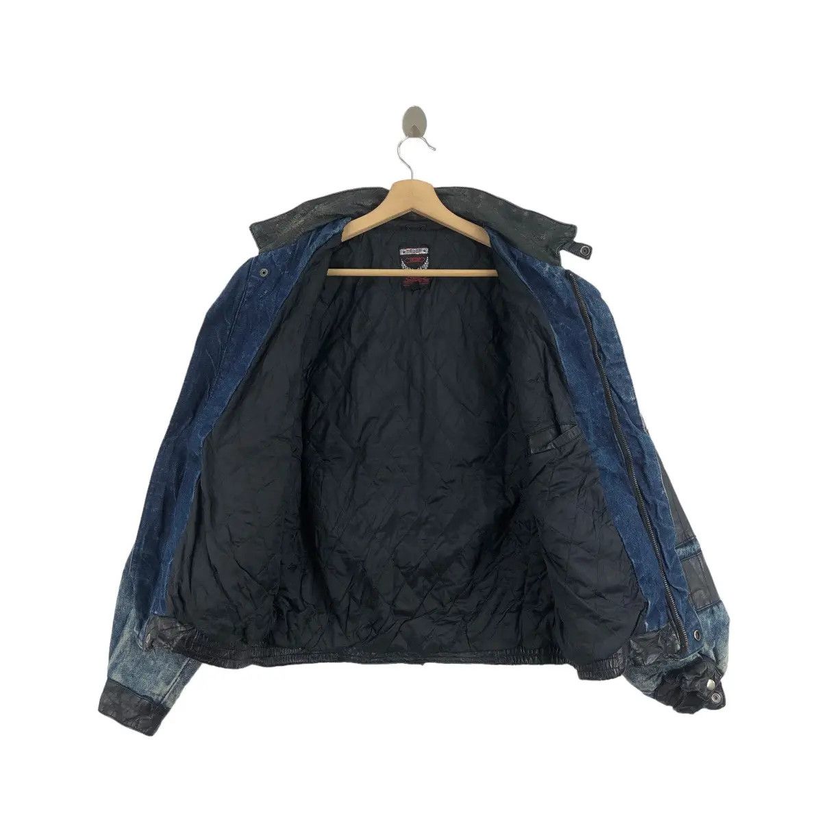 Vintage Vtg TROOP FRANCE Crest Laurel Wreath Varsity Denim Jacket Size XL / US 12-14 / IT 48-50 - 5 Thumbnail