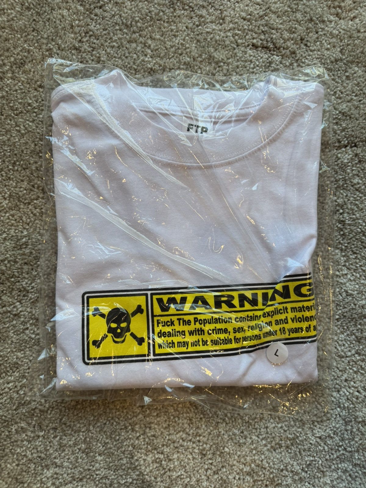 Fuck The Population FTP WARNING TEE (WHITE) Size US L / EU 52-54 / 3 - 1 Thumbnail