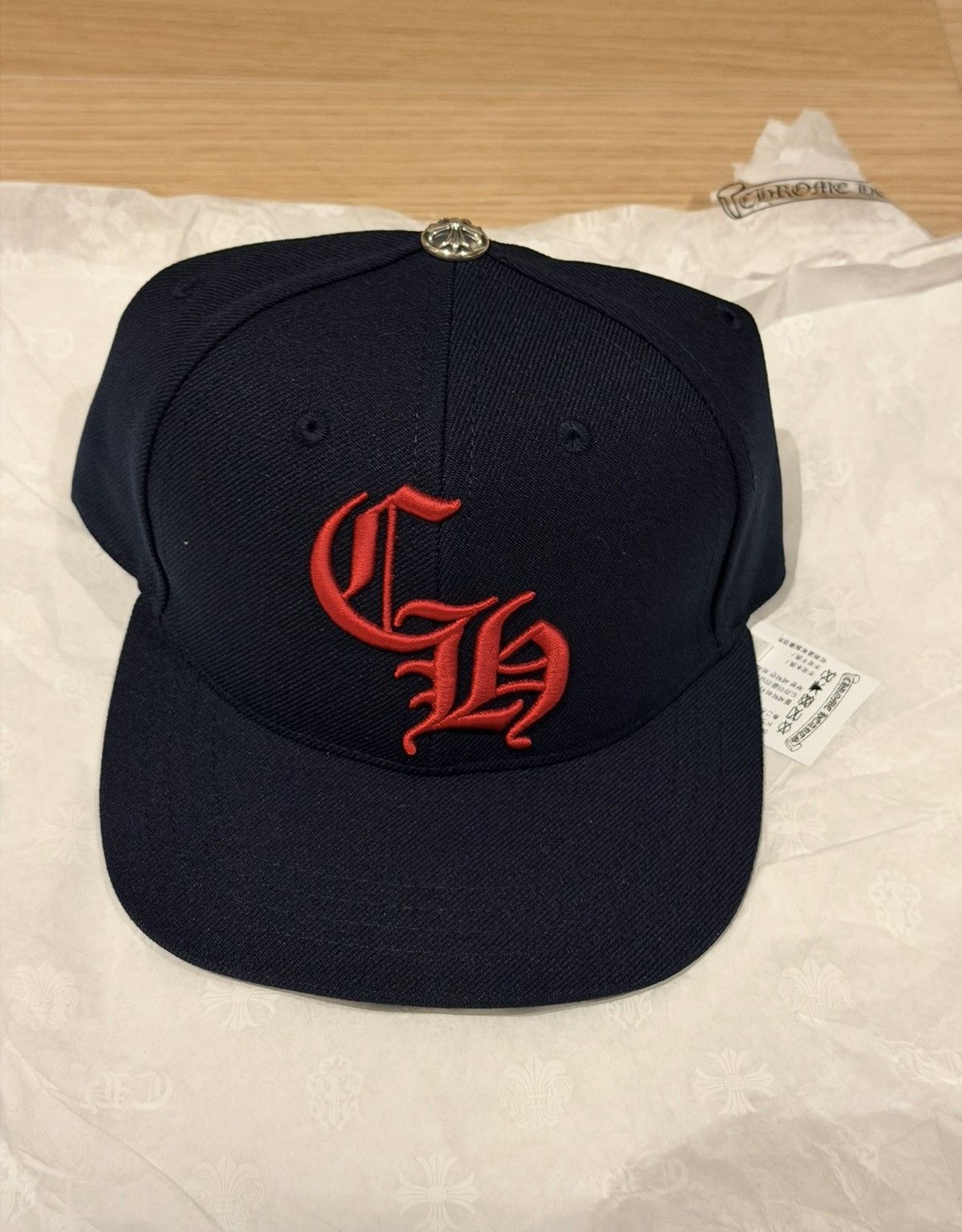 Chrome Hearts Chrome Hearts Navy Red CH Baseball Cap Embroidered Logo Size ONE SIZE - 1 Thumbnail