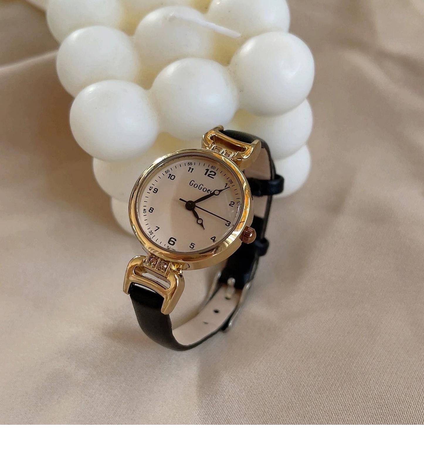 Jewelry Brown Leather Strap Classic Round Dial Wristwatch Size ONE SIZE - 7 Thumbnail