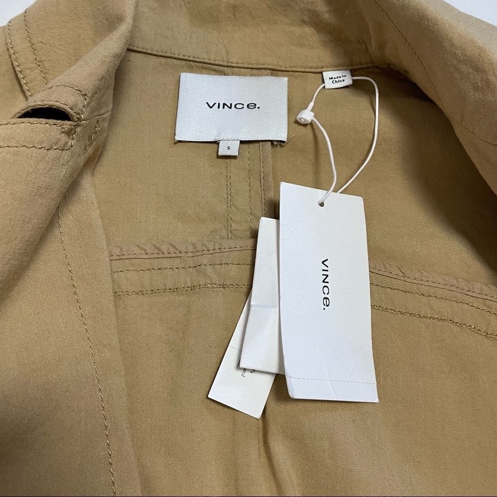 Vince NWT New $395 Vince Belted Linen Blend Beige Jacket Size S Size S / US 4 / IT 40 - 9 Thumbnail