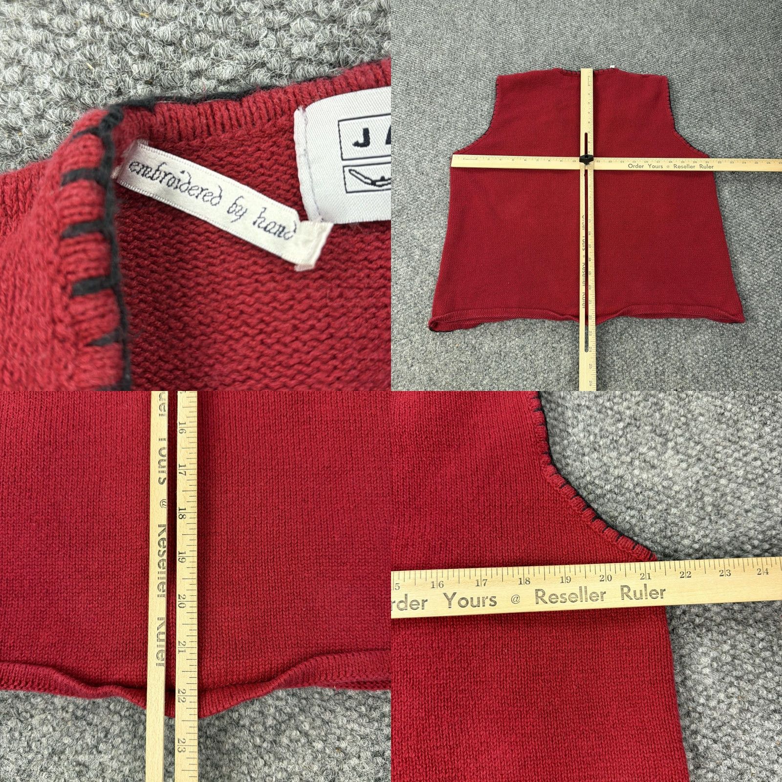 Jantzen Jantzen Sweater Vest Womens Large Red Christmas Holiday Ugly Christmas Embroidered Bow Button V-Neck Knit Sleeveless Size L / US 10 / IT 46 - 8 Thumbnail