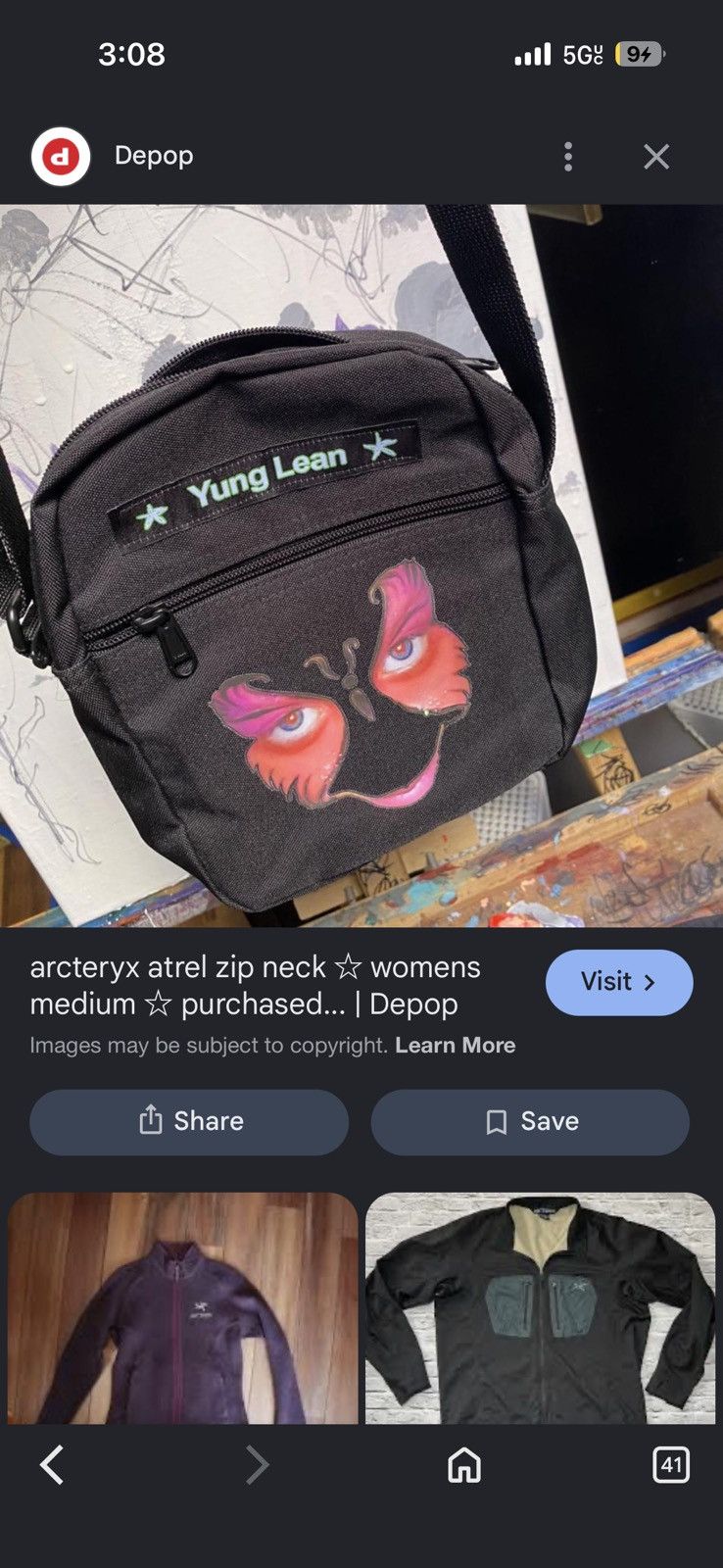 Yung Lean yung lean x draingang x sadboys butterfly flight bag Size ONE SIZE - 5 Thumbnail