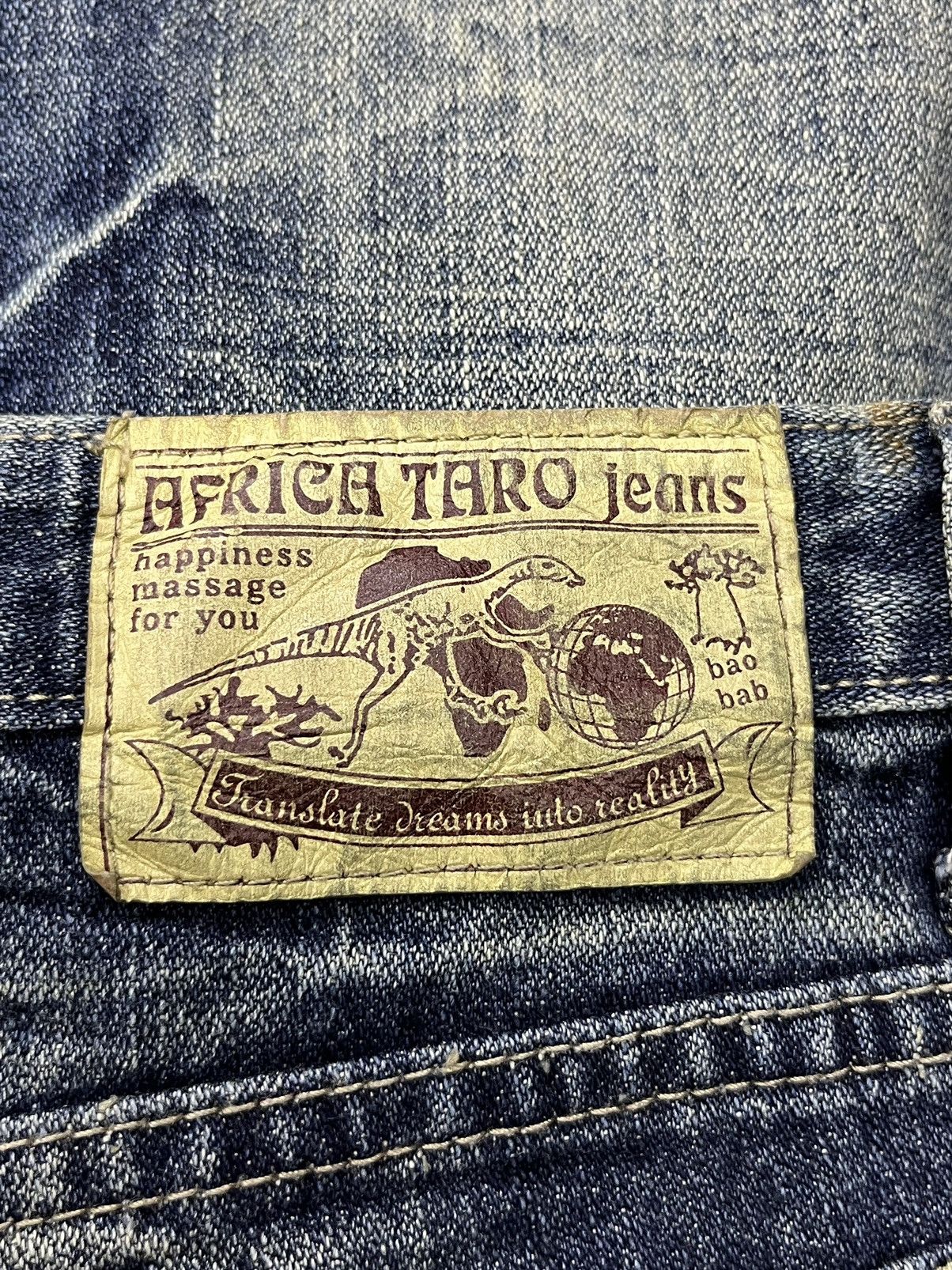 Indigo 🔥90’s AFRICA TARO Punk Whiskered Acid Wash Flare Jeans Size US 29 - 9 Thumbnail
