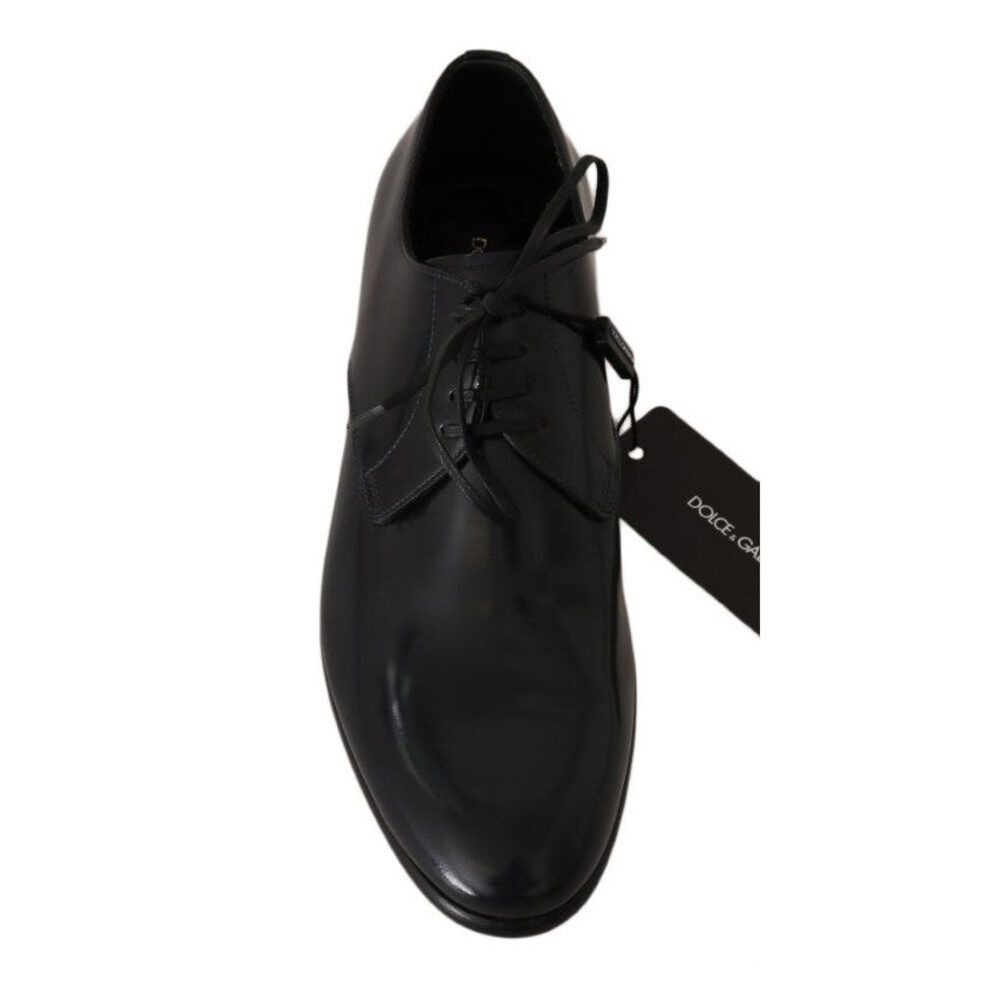 Dolce & Gabbana Dolce & Gabbana Elegant Dark Blue Leather Derby Shoes Size US 6 / EU 39 - 2 Thumbnail