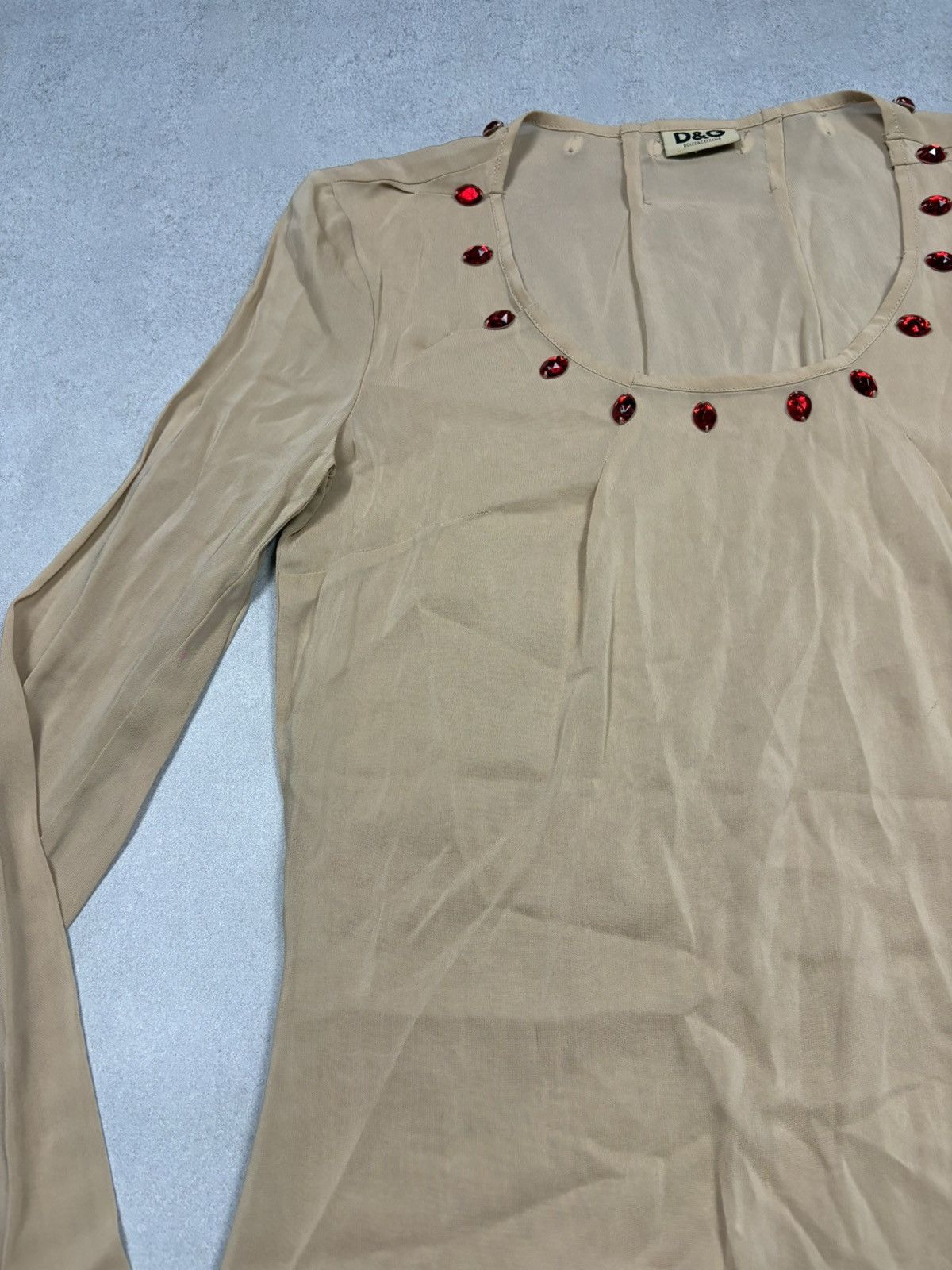 Dolce & Gabbana Dolce & Gabbana D&G 2000s Crystal Stud Y2K Long Sleeve Top Size S / US 4 / IT 40 - 15 Thumbnail