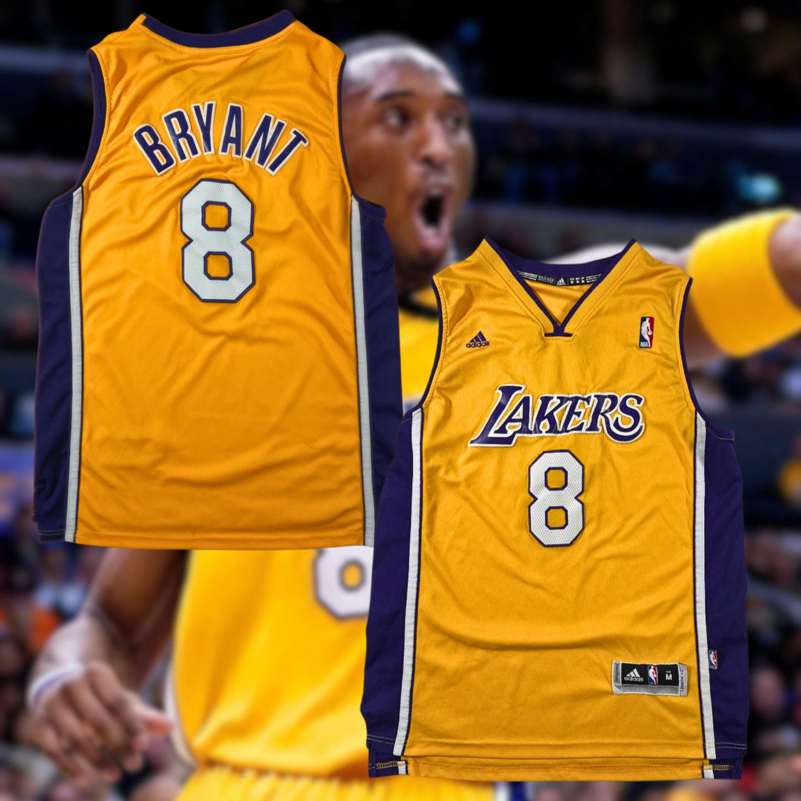 Adidas Kobe Bryant Los Angeles Lakers #8 Adidas NBA Jersey Sz M Size US M / EU 48-50 / 2 - 4 Thumbnail