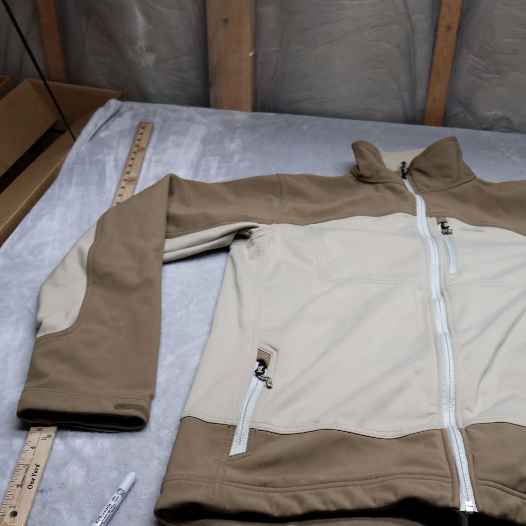 Vintage Cabelas Jacket Mens Large Tall Brown Windstopper Softshell Wind Rain Full Zip Size US L / EU 52-54 / 3 - 2 Thumbnail