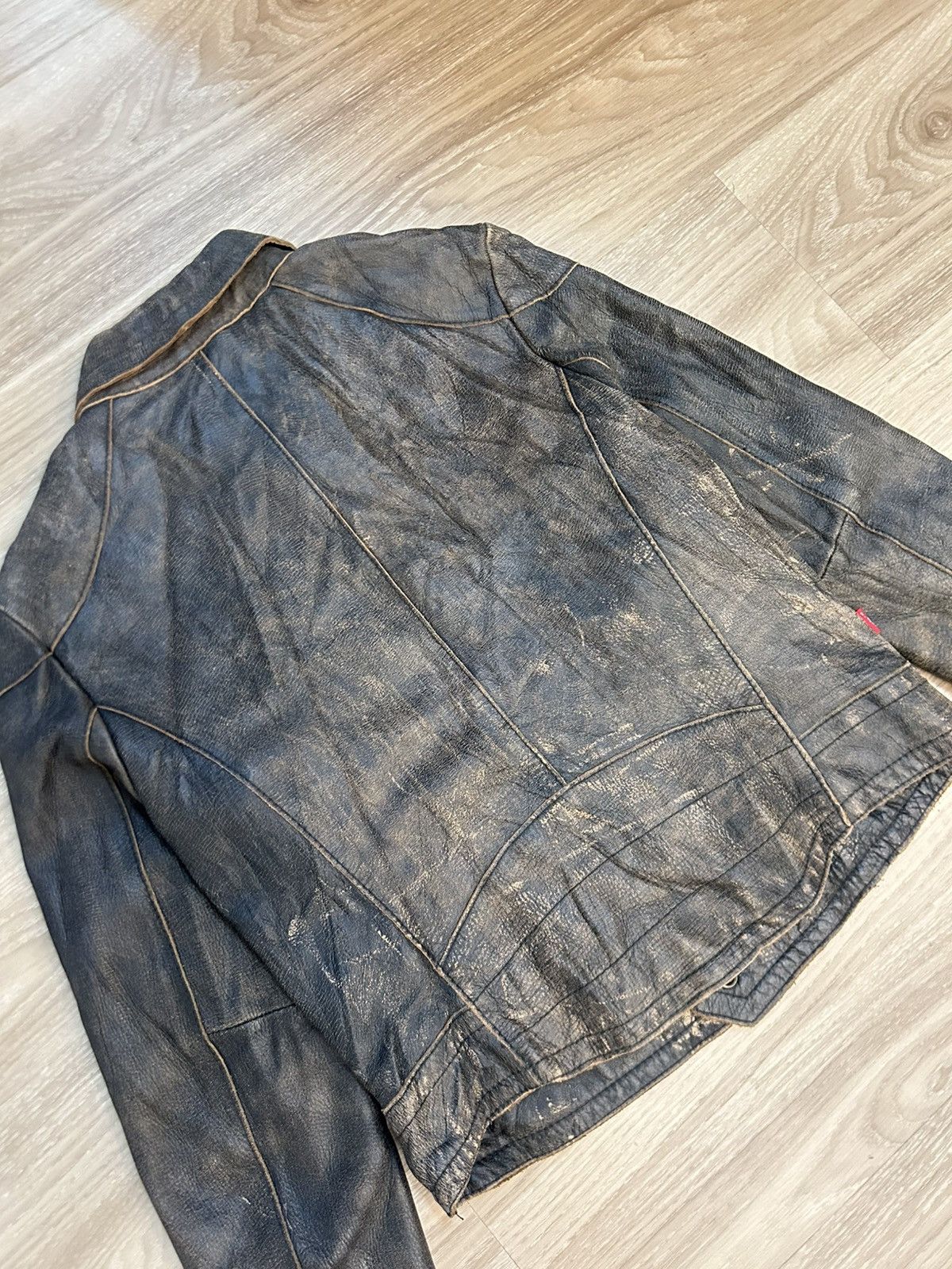 Levi's Levi’s Distressed Cowhide Leather Biker Jacket Vintage Style Size US L / EU 52-54 / 3 - 8 Thumbnail