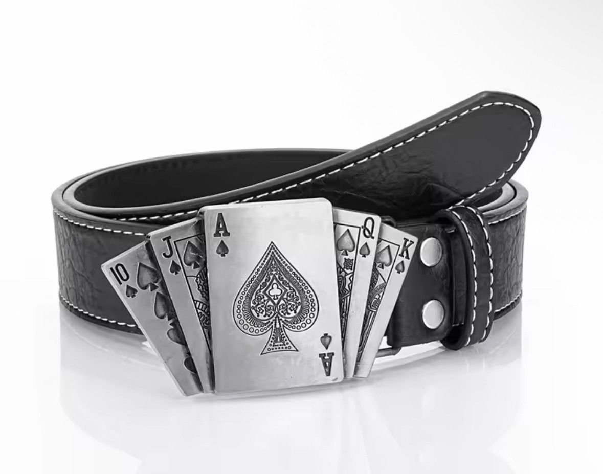 Other Unisex Trendy Gothic Punk Poker Cards Buckle Belt Size ONE SIZE - 1 Thumbnail