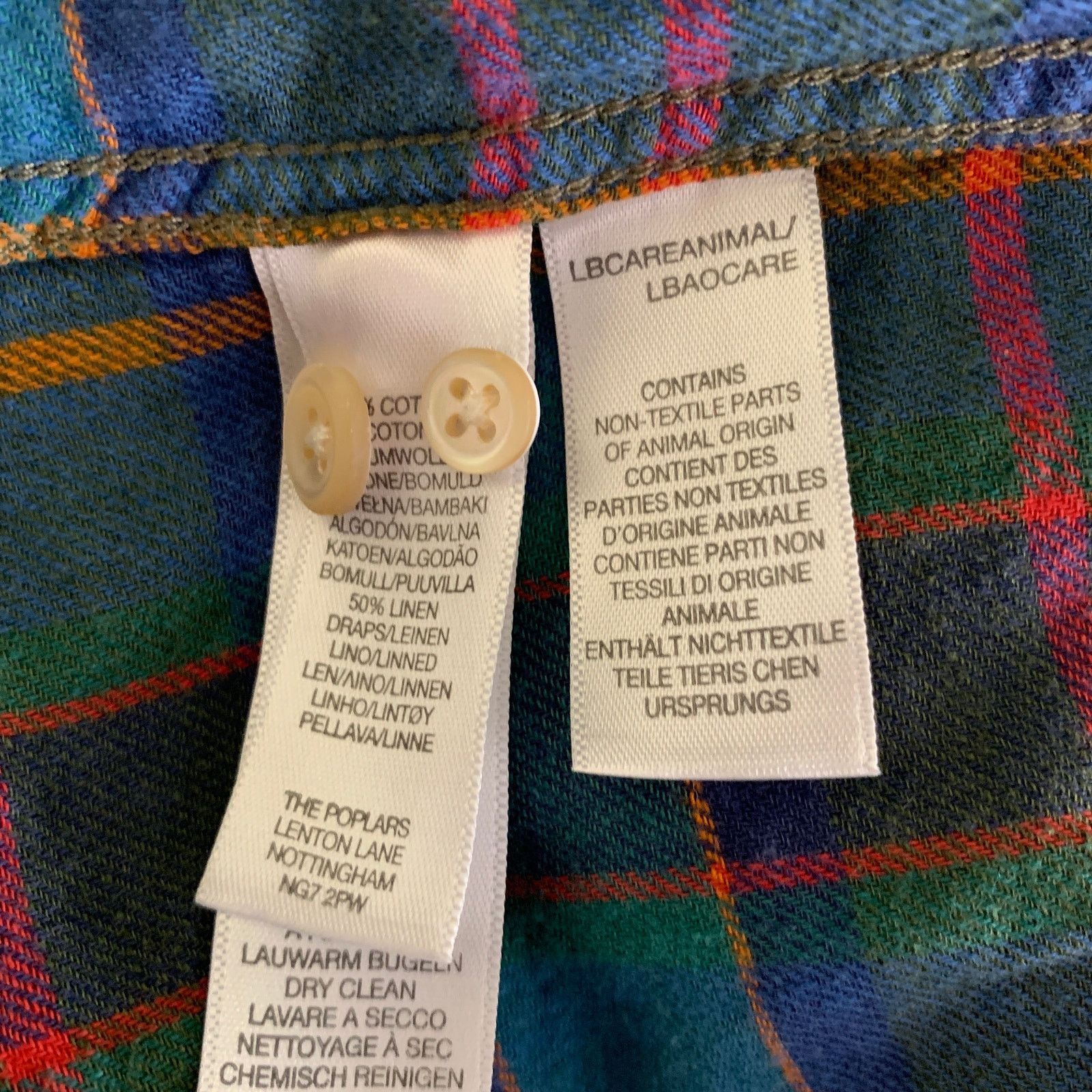 Paul Smith PS by PAUL SMITH M Blue Multi-Color Plaid Linen Cotton Shirt Size US M / EU 48-50 / 2 - 6 Thumbnail