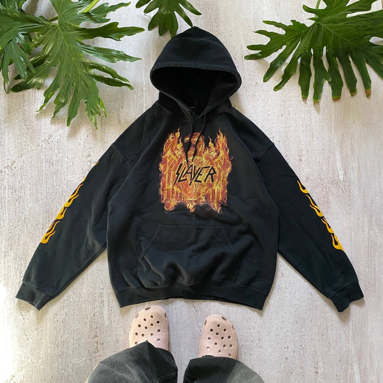 Slayer VINTAGE Y2K RARE SLAYER BAND FADED FLAME HOODIE TOUR 152 Size US L / EU 52-54 / 3 - 1 Thumbnail