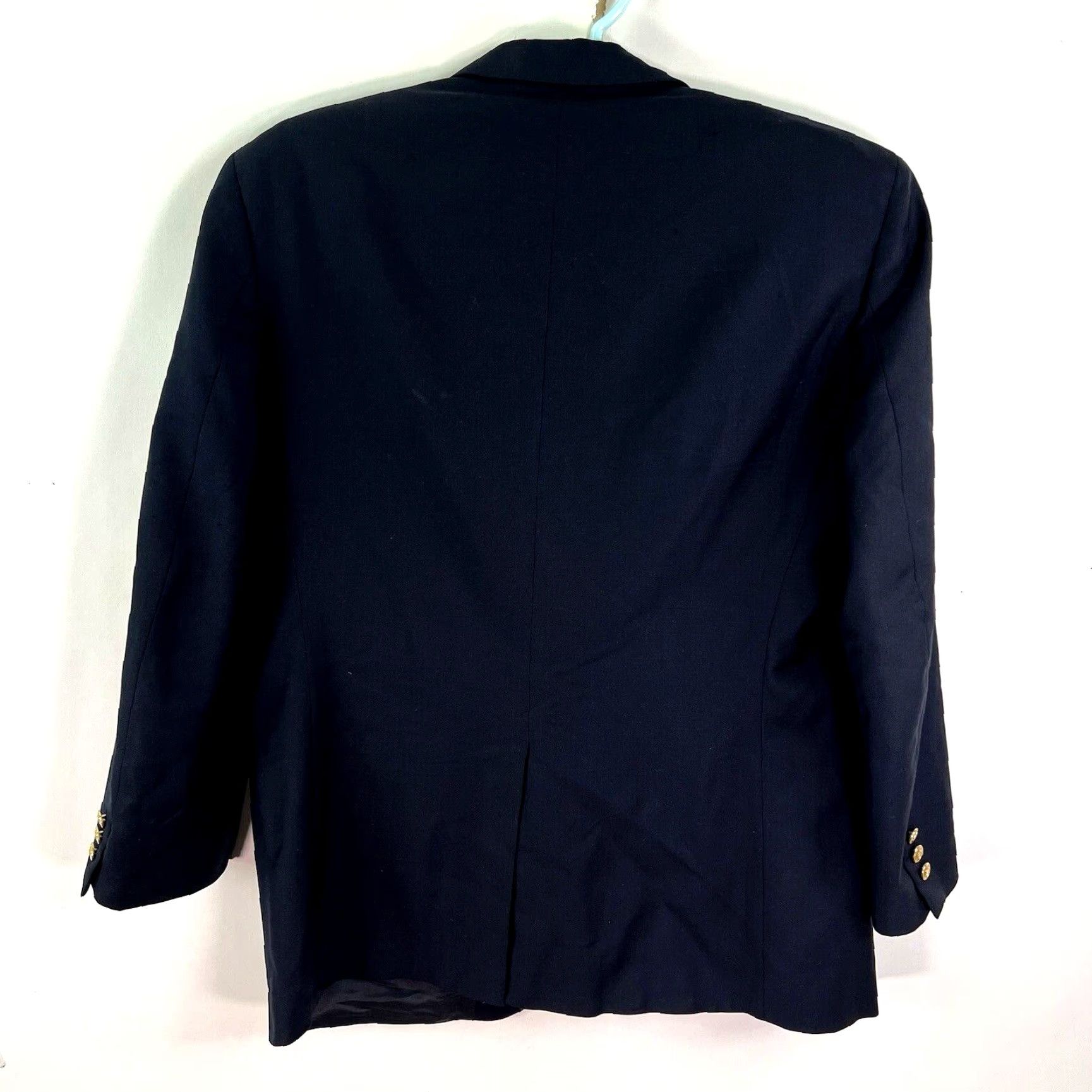 Brooks Brothers Brooks Brothers Blue Wool Blazer Jacket Single-Breasted Notch 2-Button 42R Mens Suit Coat Size 42R - 7 Thumbnail