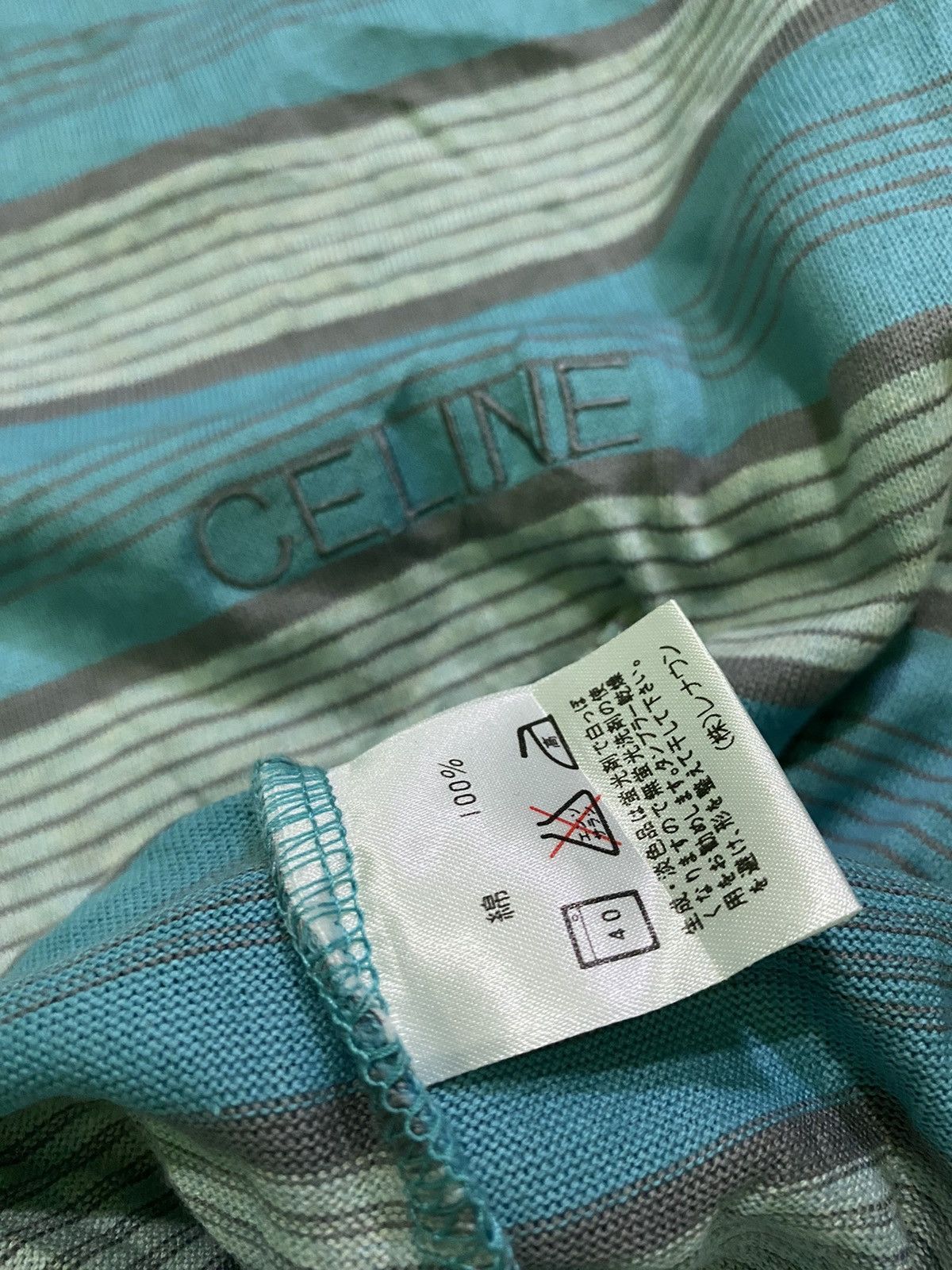 Celine Vintage Luxury Designer Celine stripe large size shirt Size US L / EU 52-54 / 3 - 4 Thumbnail