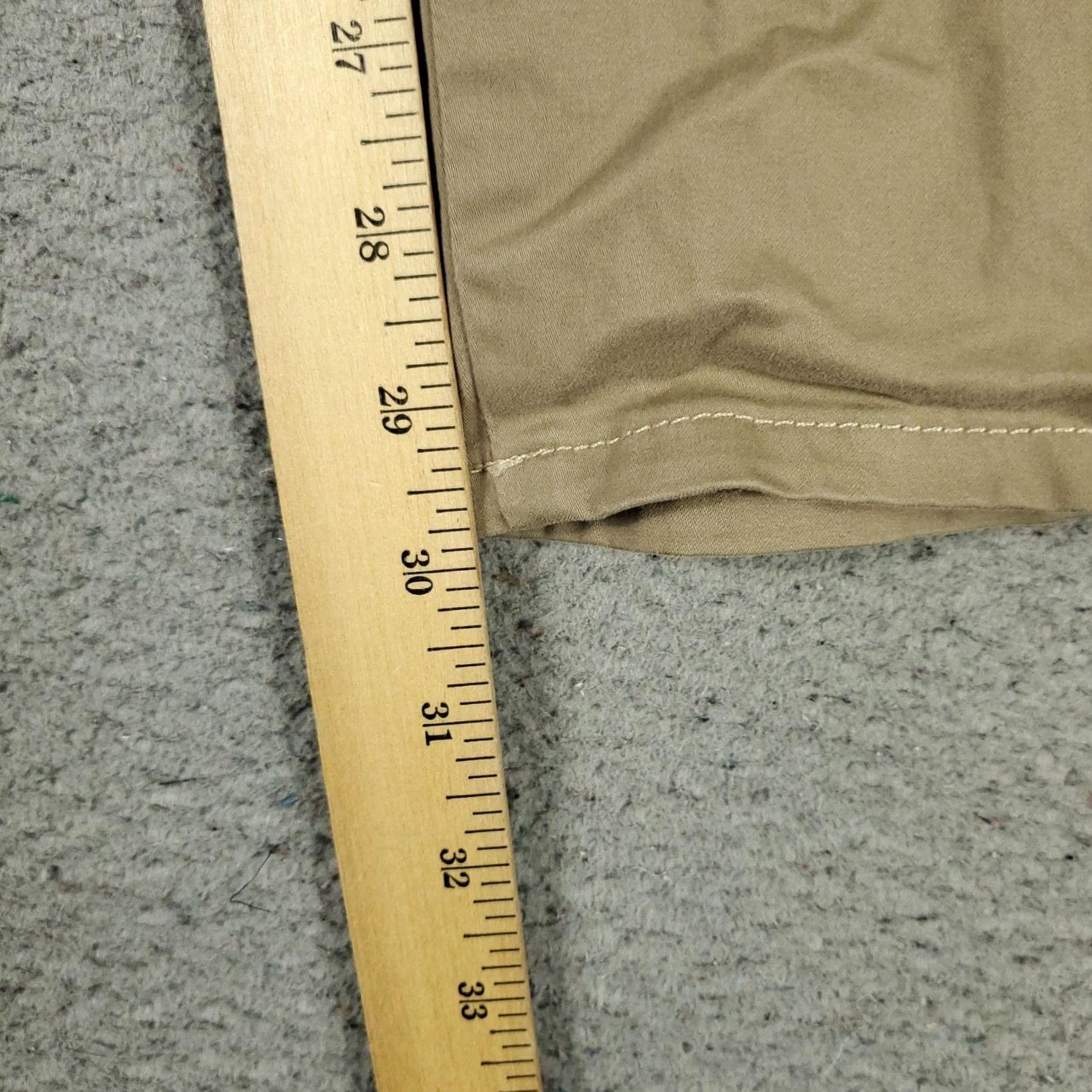Vintage AG Adriano Goldschmied Pants Mens 33x30 Beige Straight Chino Trousers Regular Flat Front Size US 33 - 5 Thumbnail