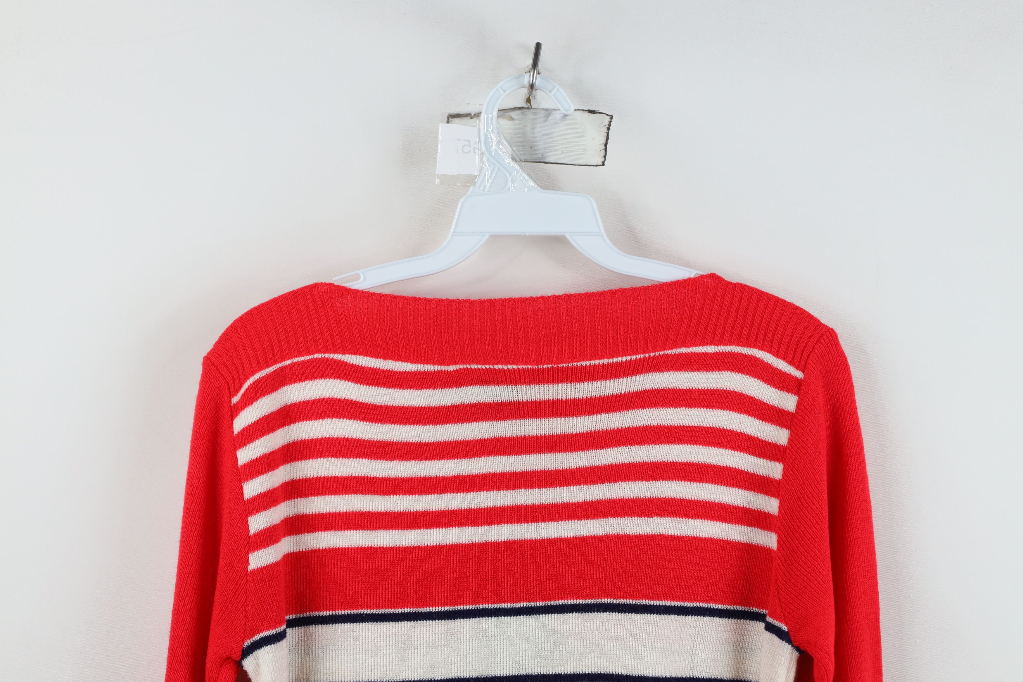 Vintage Vintage 70s Streetwear Nautical Boat Anchor Knit Sweater Size L / US 10 / IT 46 - 10 Thumbnail