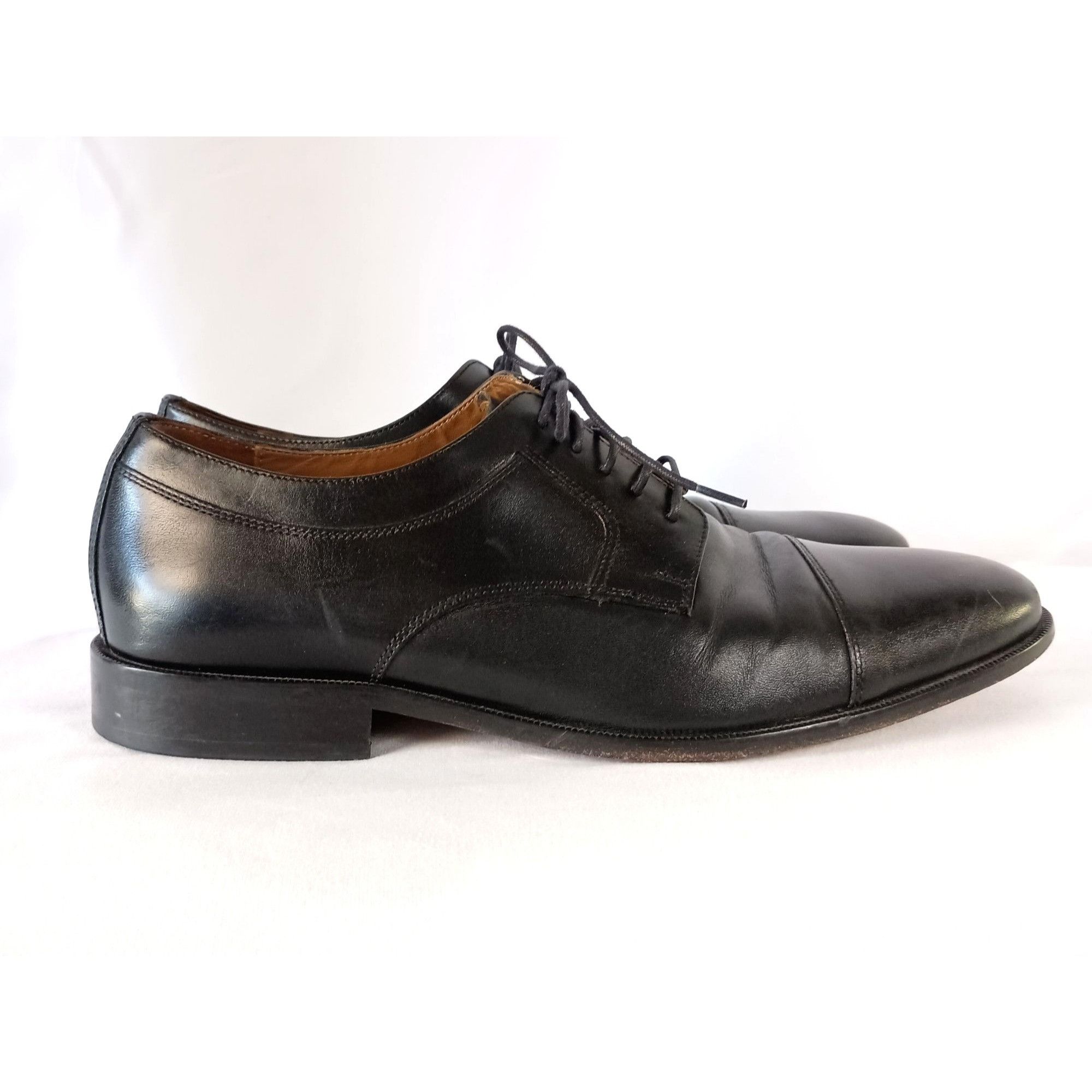 Johnston & Murphy Johnston & Murphy Tillman Oxford Black Leather Cap Toe Men’s Size US 10.5 / EU 43-44 - 4 Thumbnail