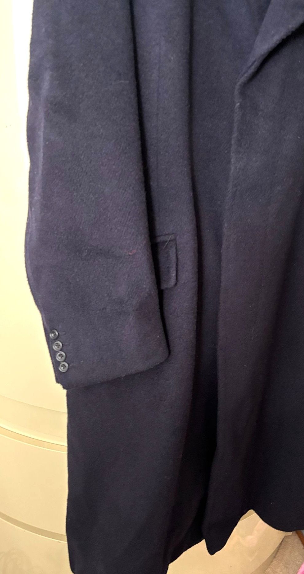 Crombie Crombie Mens Wool Overcoat With Velvet Collar Navy Blue Size US XL / EU 56 / 4 - 8 Thumbnail