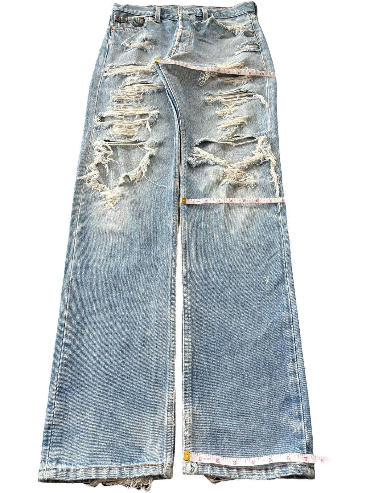 Levi's Vintage 90s Levis 501 Ripped Heavy Distressed Loose Jeans Size US 30 / EU 46 - 9 Thumbnail