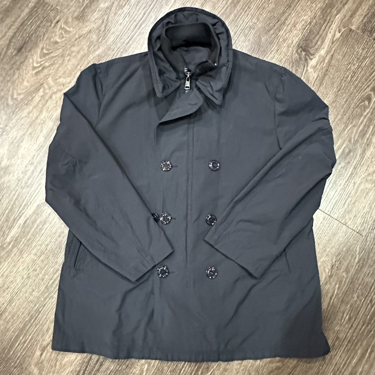 Moncler × Palm Angels Moncler Gobert Giubbotto Navy Men’s Dbl Breasted Size 6 Size US XL / EU 56 / 4 - 1 Thumbnail