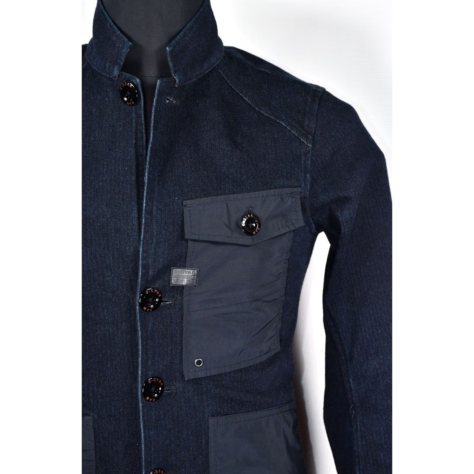 G-Star G-Star Coban Sweat Cropped Blazer Indigo Jersey Herringbone Mens S Blue Vintage No Size US S / EU 44-46 / 1 - 4 Thumbnail