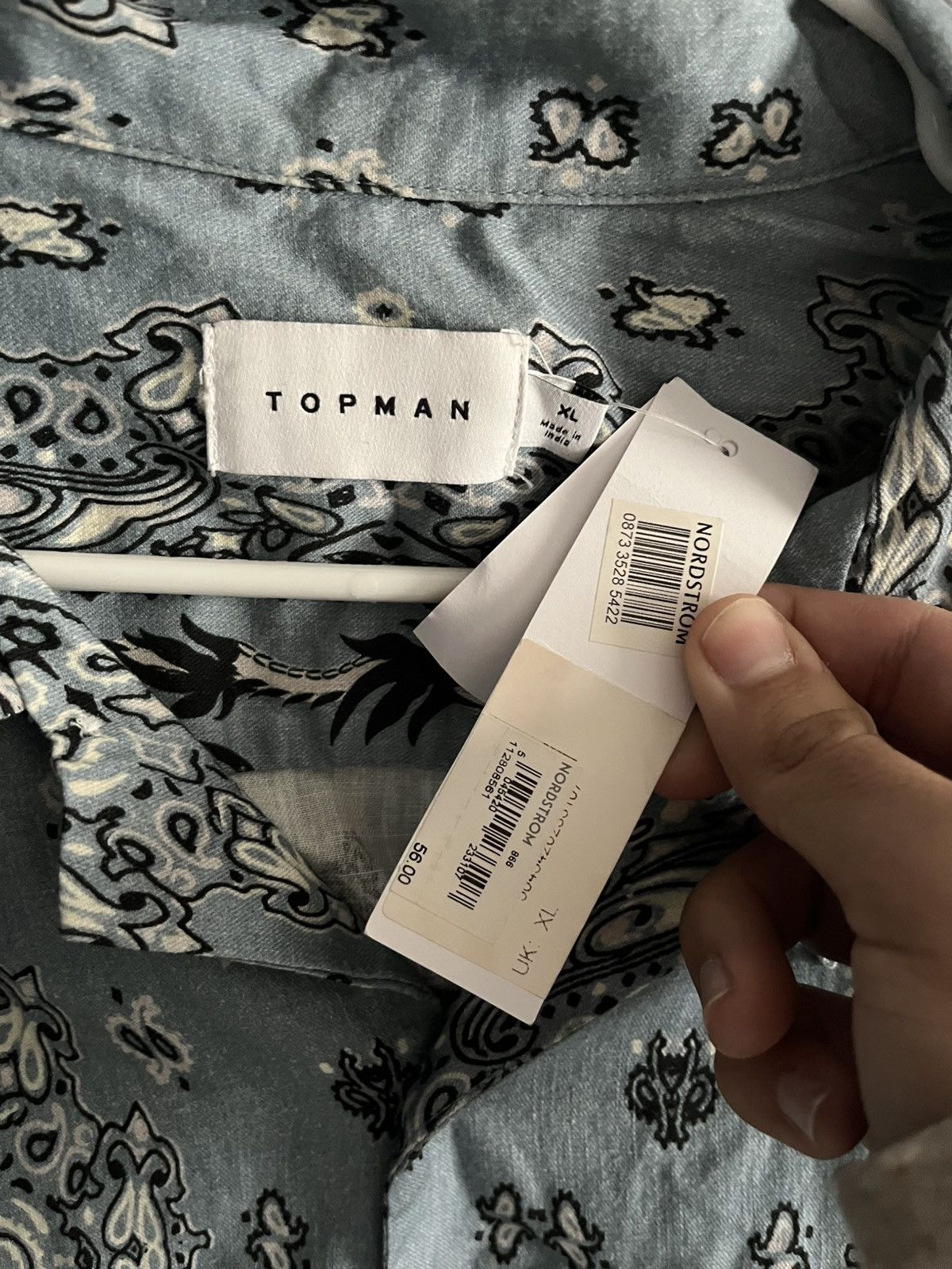 Topman Topman Light Blue Dragon Button Up Shirt Size US XL / EU 56 / 4 - 3 Thumbnail