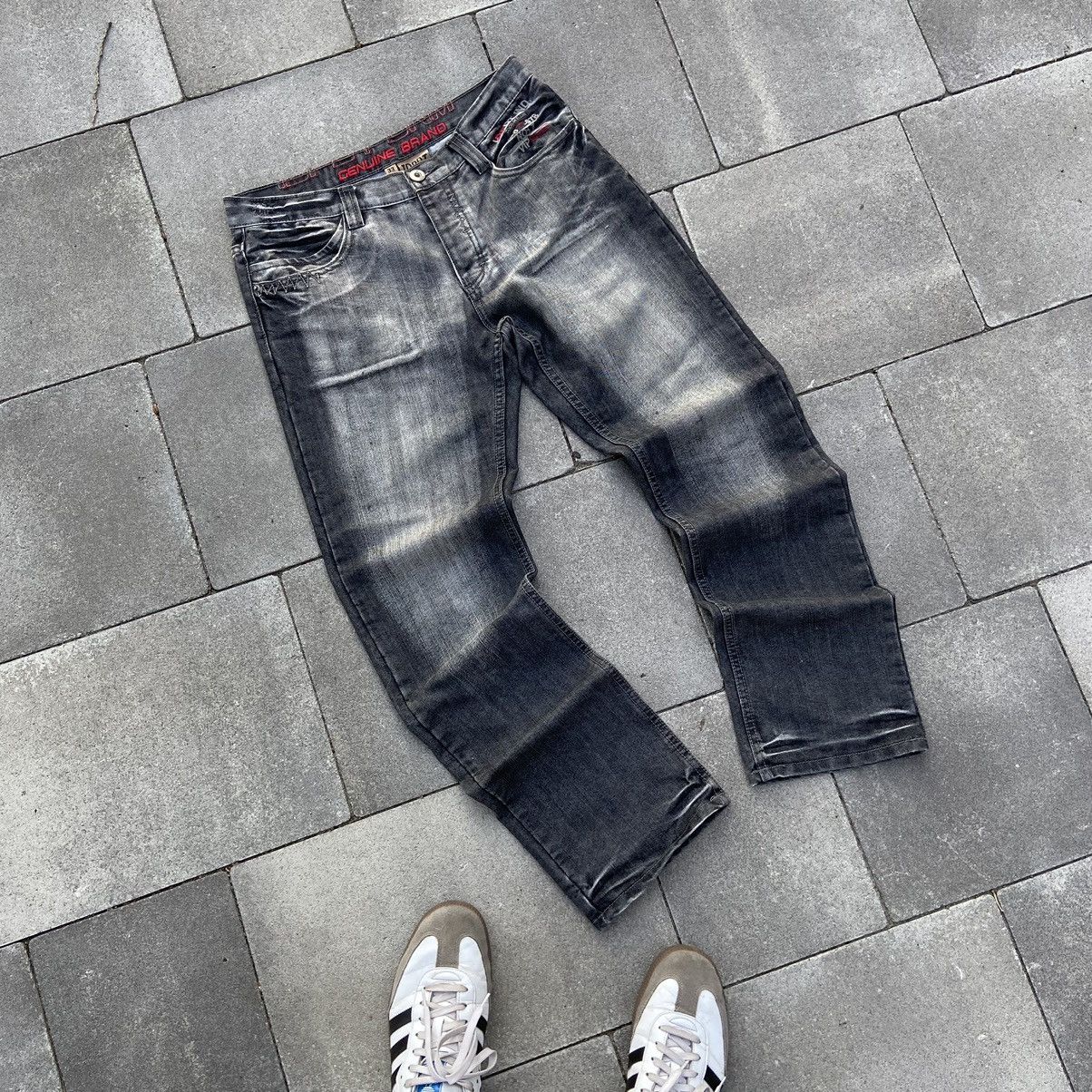 📌 Crazy Y2K m Washed Denim IDPDT Jeans