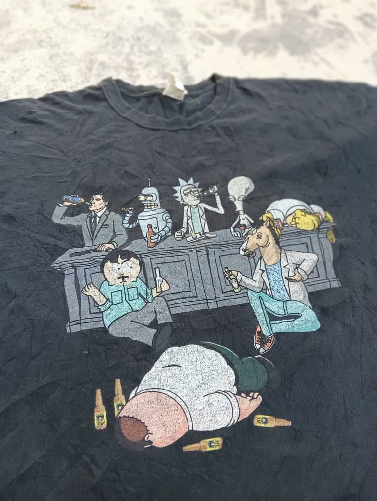 Vintage Vintage Y2K drinking buddies cartoon characters tshirts Size US XL / EU 56 / 4 - 7 Thumbnail
