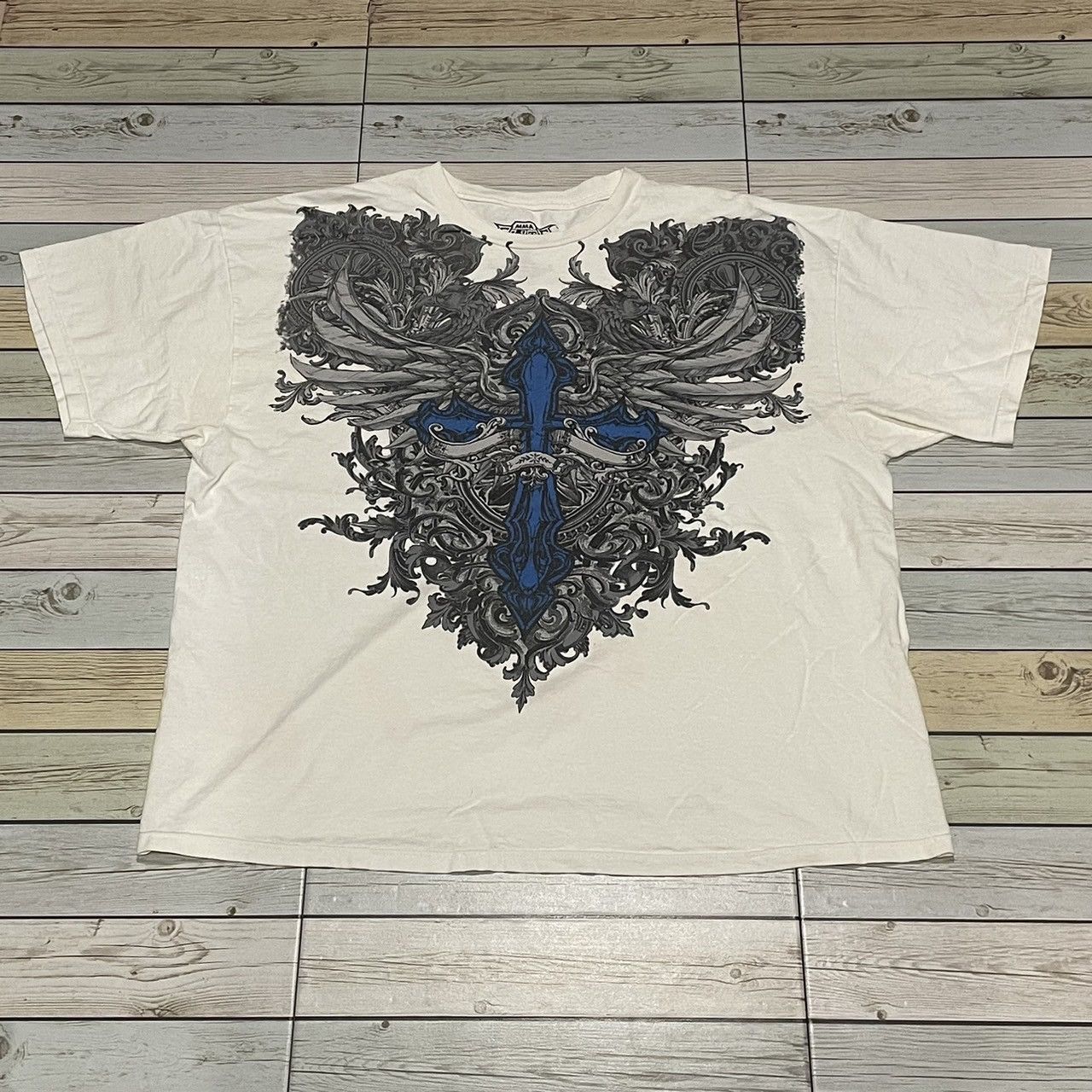 Ed Hardy Rare Mma Elite Wings Cross Tee Y2K Affliction Style | Grailed