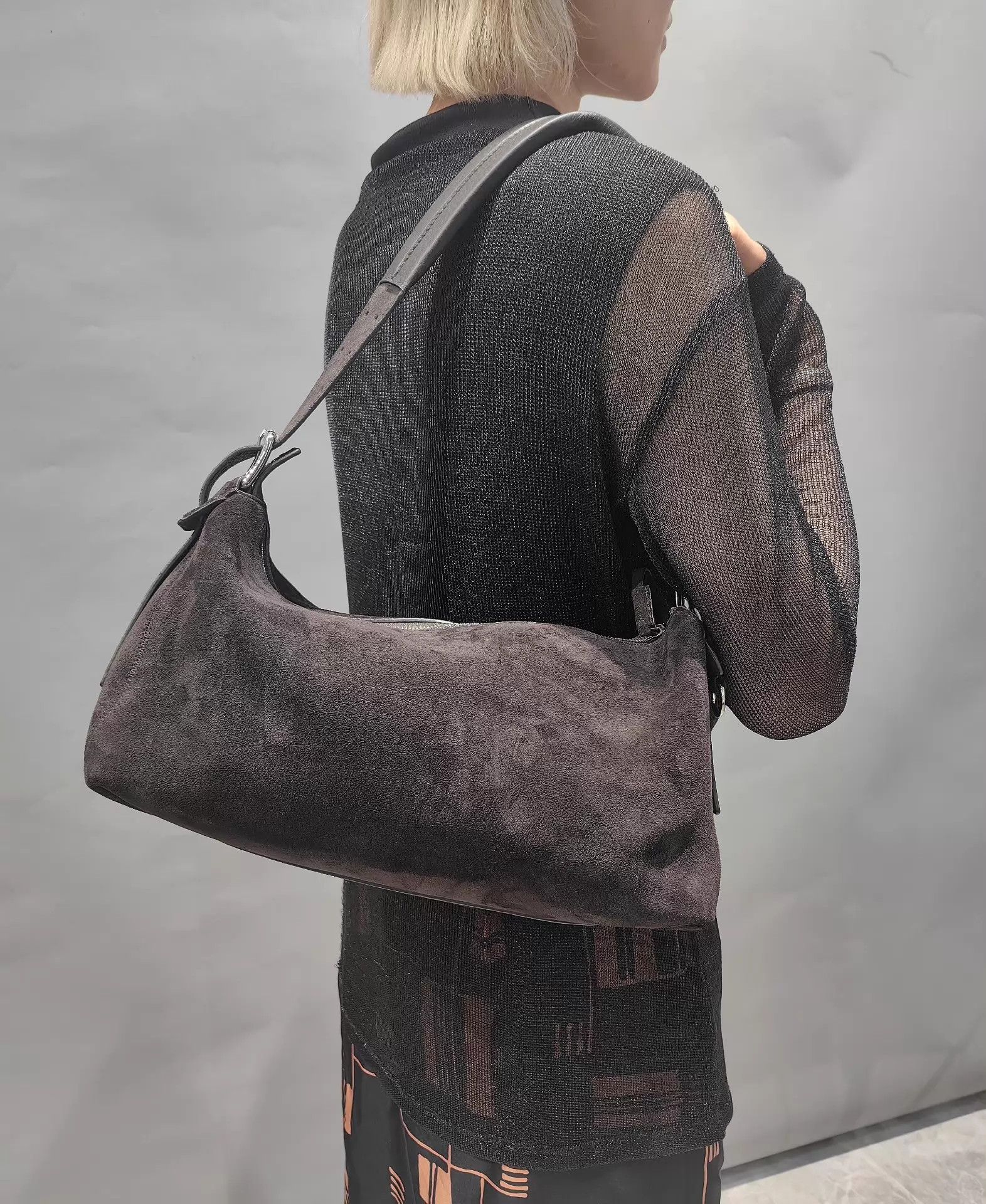 Lemaire LEMAIRE Suede Shoulder Bag Black Brown Near New Size ONE SIZE - 7 Thumbnail