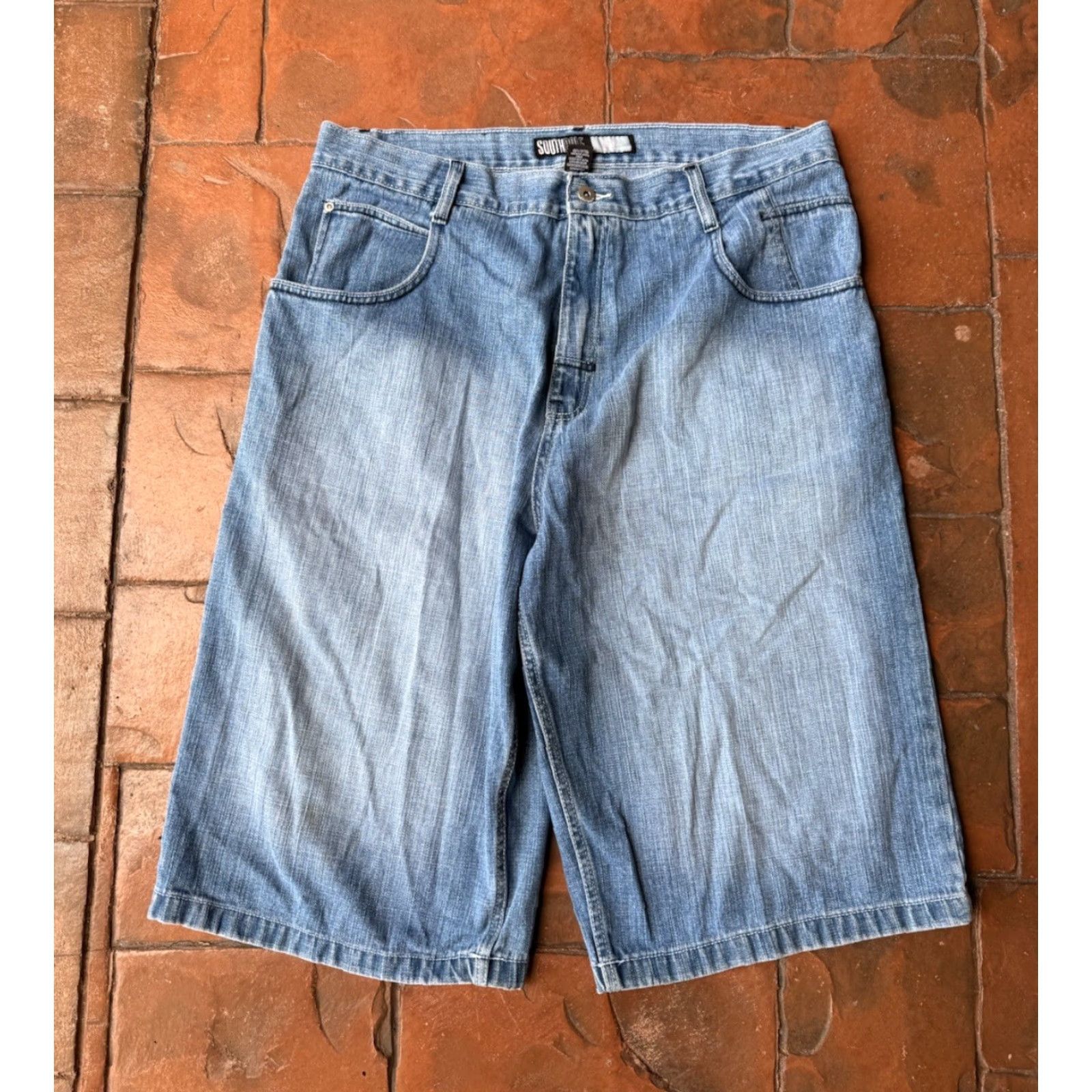 Southpole VINTAGE Southpole Baggy Bermuda Shorts Men 42 Denim Blue 90s Hip Hop Casual Mens Size US 42 / EU 58 - 2 Thumbnail