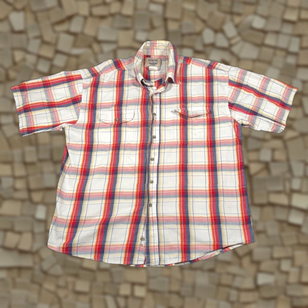 Wrangler VINTAGE Wrangler Shirt Adult LARGE White Red Madras Plaid Painted Desert Y2K Size US L / EU 52-54 / 3 - 1 Thumbnail