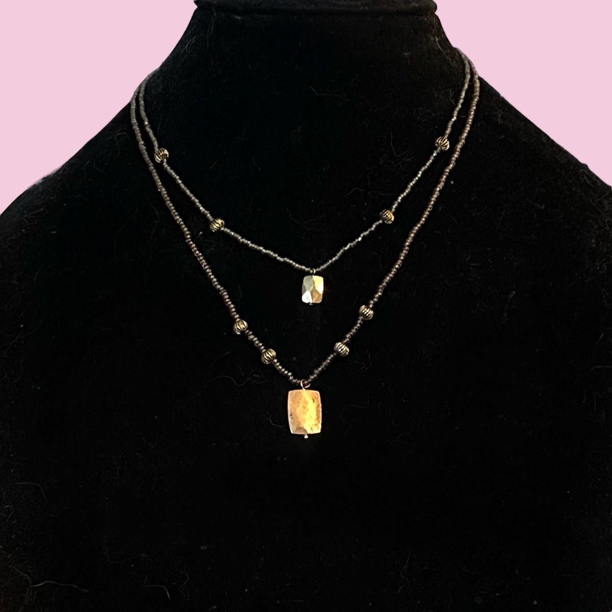 Other Layered seed bead rectangle pendants necklace Size ONE SIZE - 1 Thumbnail