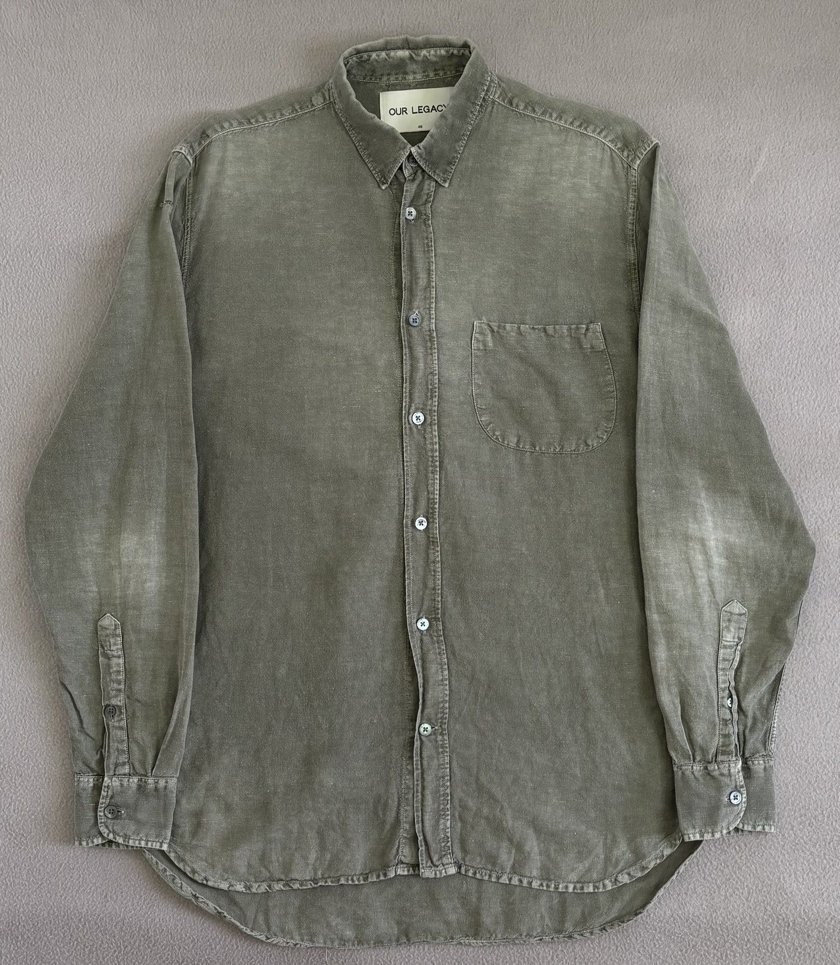 Our Legacy OUR Legacy Khaki shirt Linen size 48 Size US M / EU 48-50 / 2 - 5 Thumbnail
