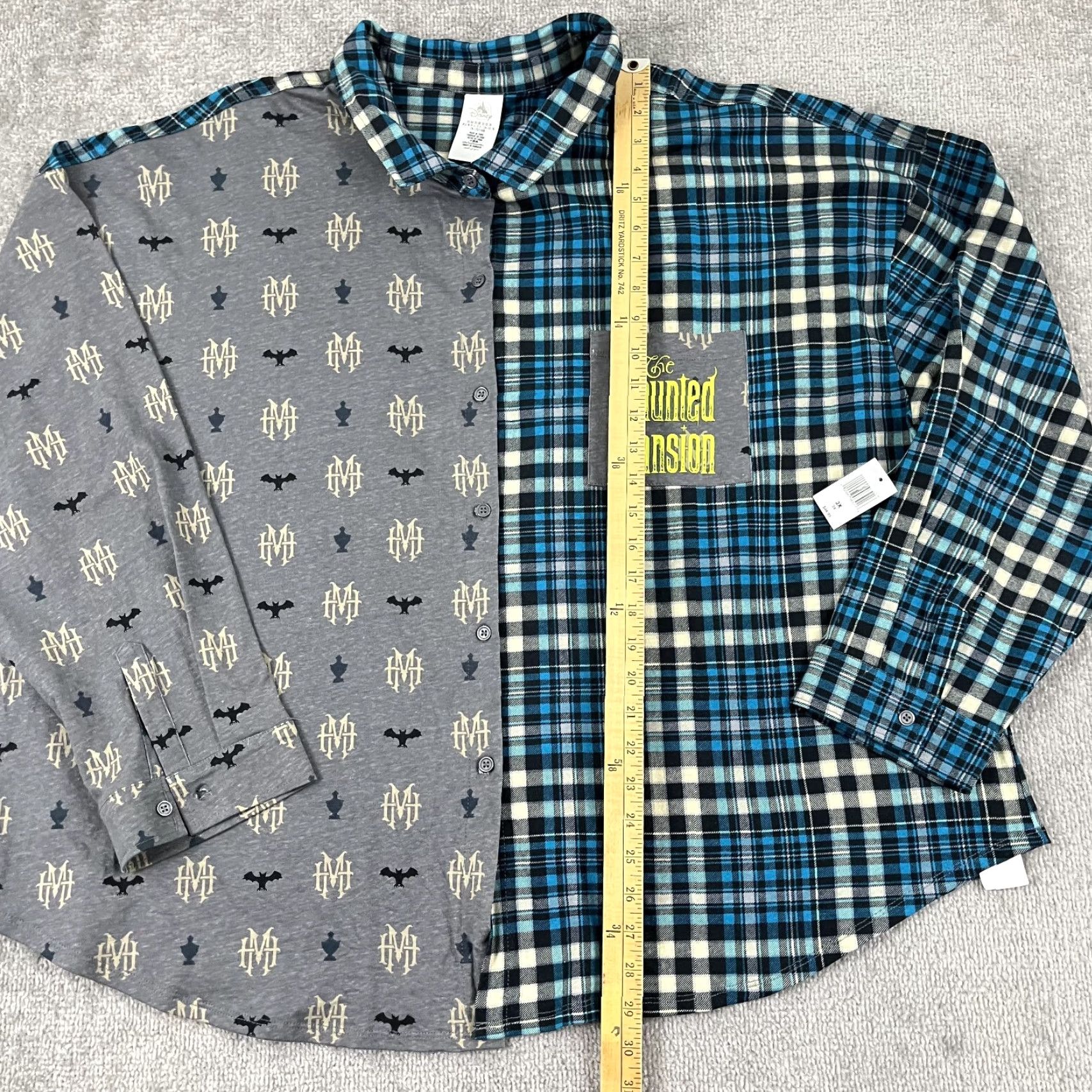 Disney VINTAGE The Haunted Mansion Shirt Disney Womens 3X Flannel Button-Up Knit NEW Size XXL / US 16-18 / IT 52-54 - 5 Thumbnail