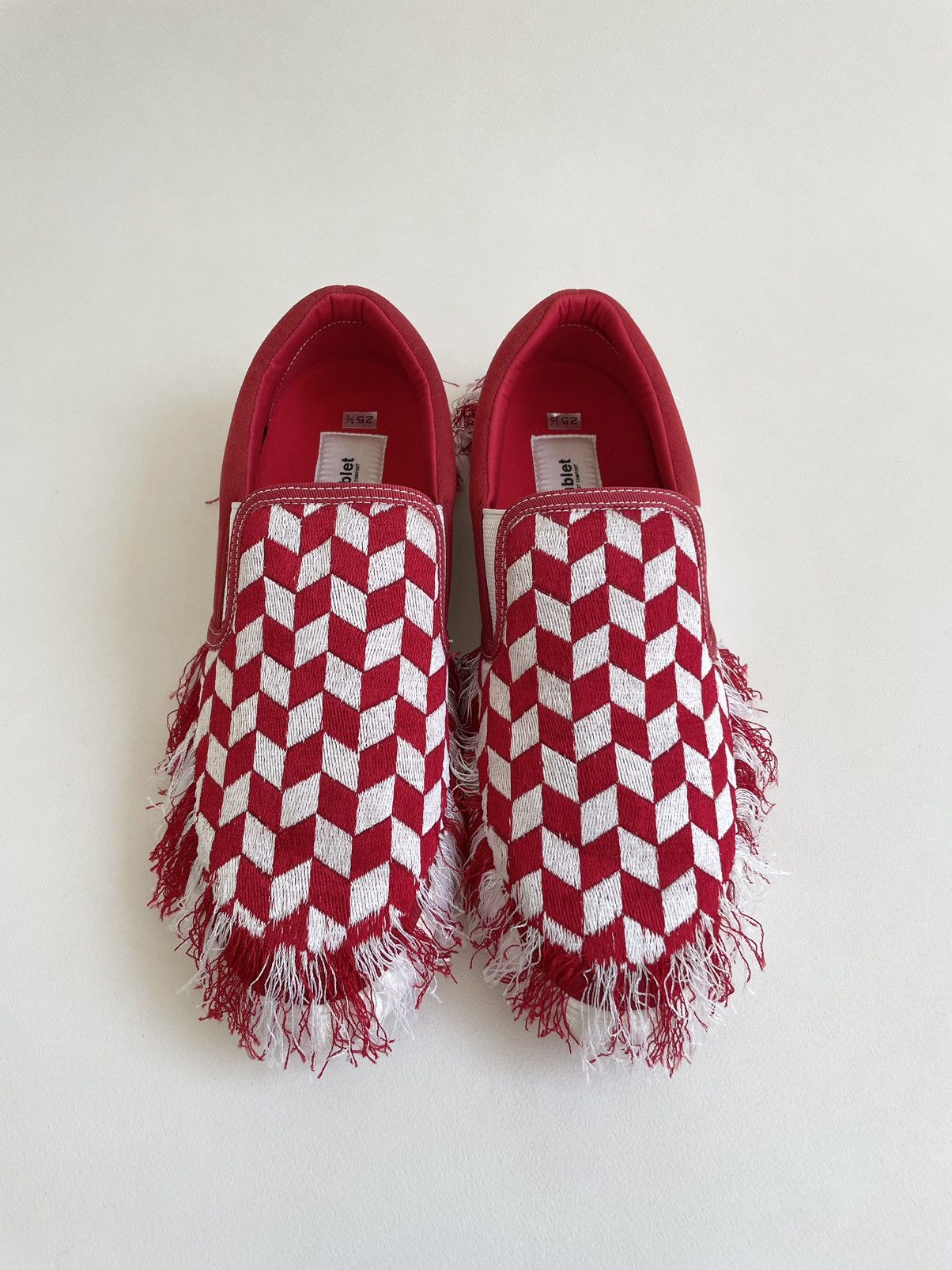 Doublet Tasseled Woven Check Slip On Sneakers Size US 8 / EU 41 - 1 Thumbnail