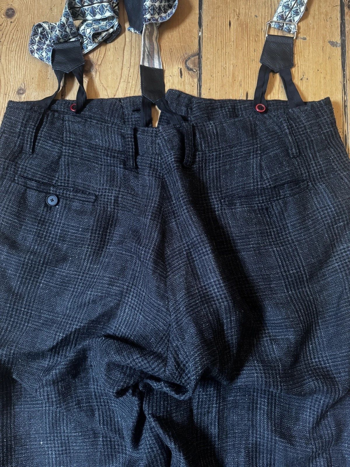 Geoffrey B. Small GBS Parisotto Wool Suspender Trousers Size US 34 / EU 50 - 3 Thumbnail