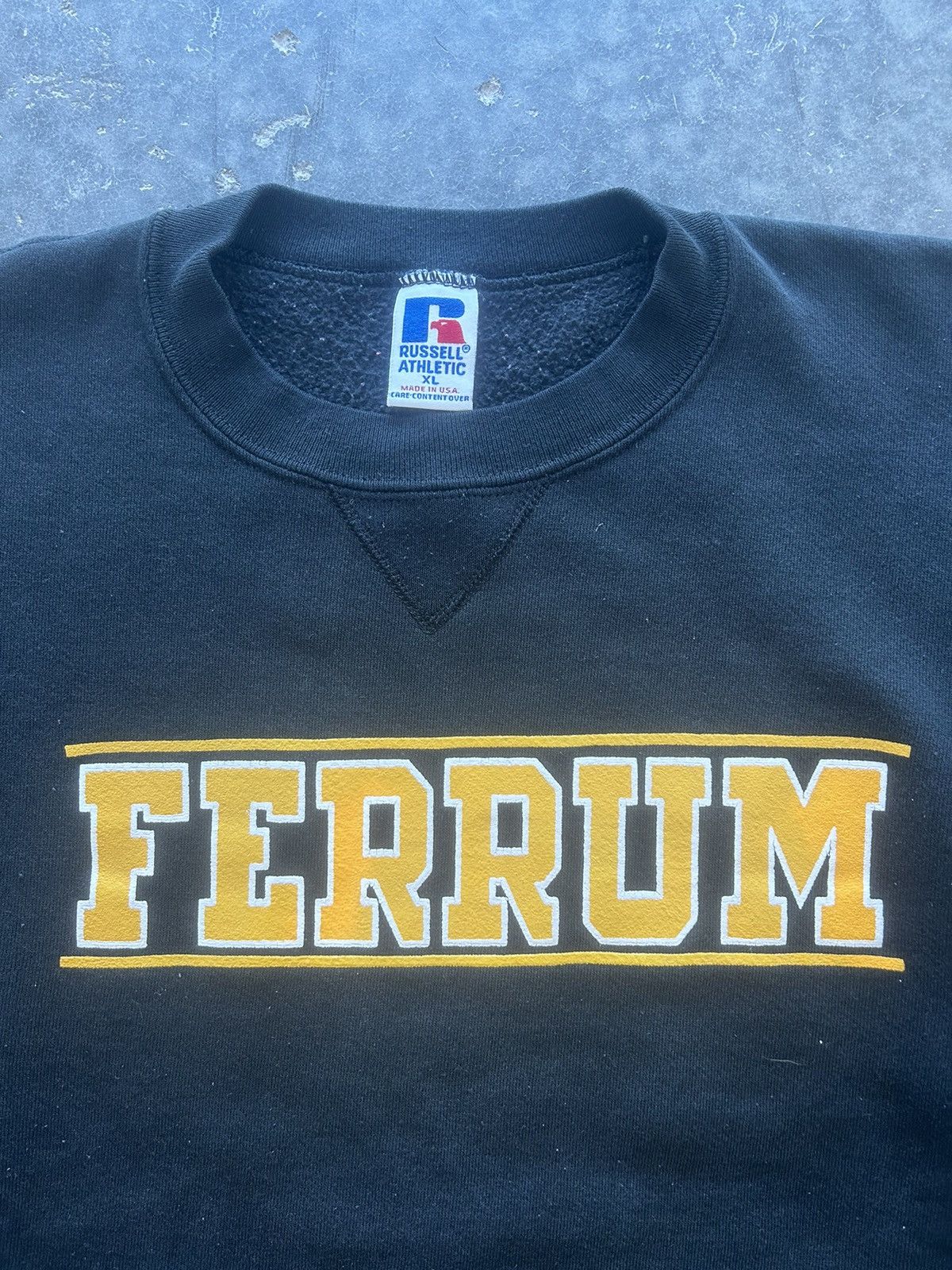 Russell Athletic × Vintage Vintage 90s Russell Sweatshirt Ferrum Collegiate Size US XL / EU 56 / 4 - 2 Thumbnail