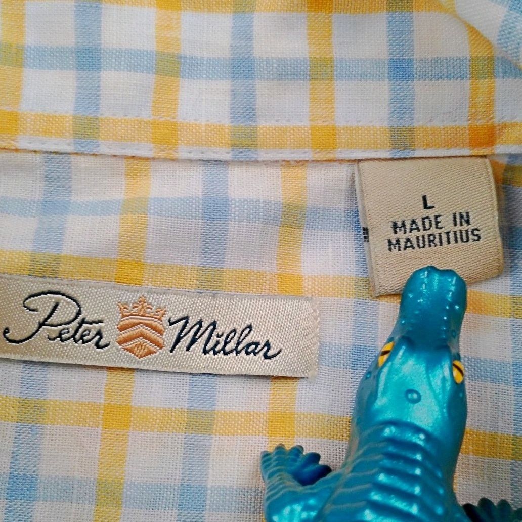 Peter Millar Peter Millar Linen Blend Plaid S/S Button Down Shirt Size US L / EU 52-54 / 3 - 4 Thumbnail