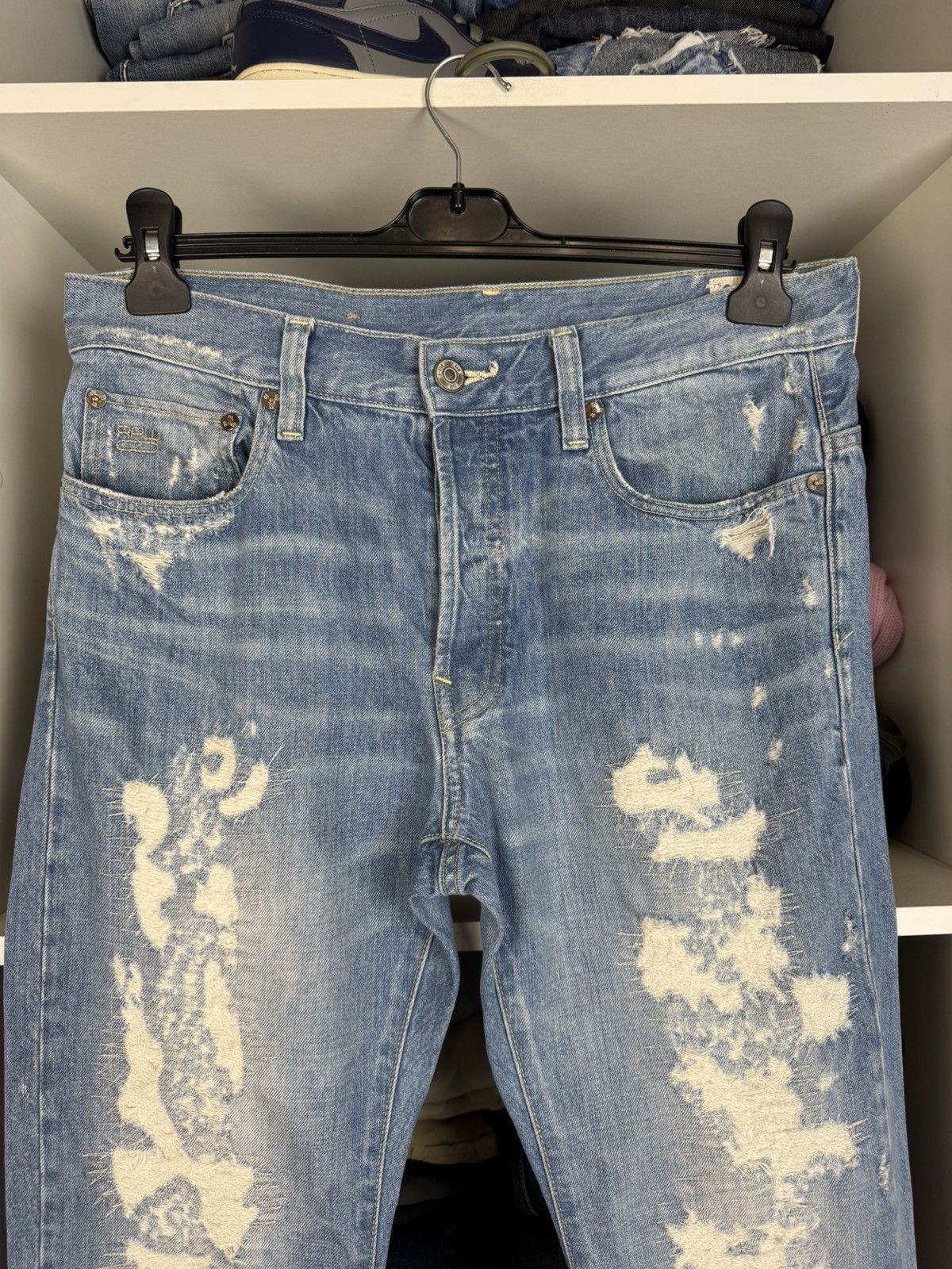 G-Star G-Star Raw Men’s Distressed Ripped Jeans Size US 34 / EU 50 - 2 Thumbnail