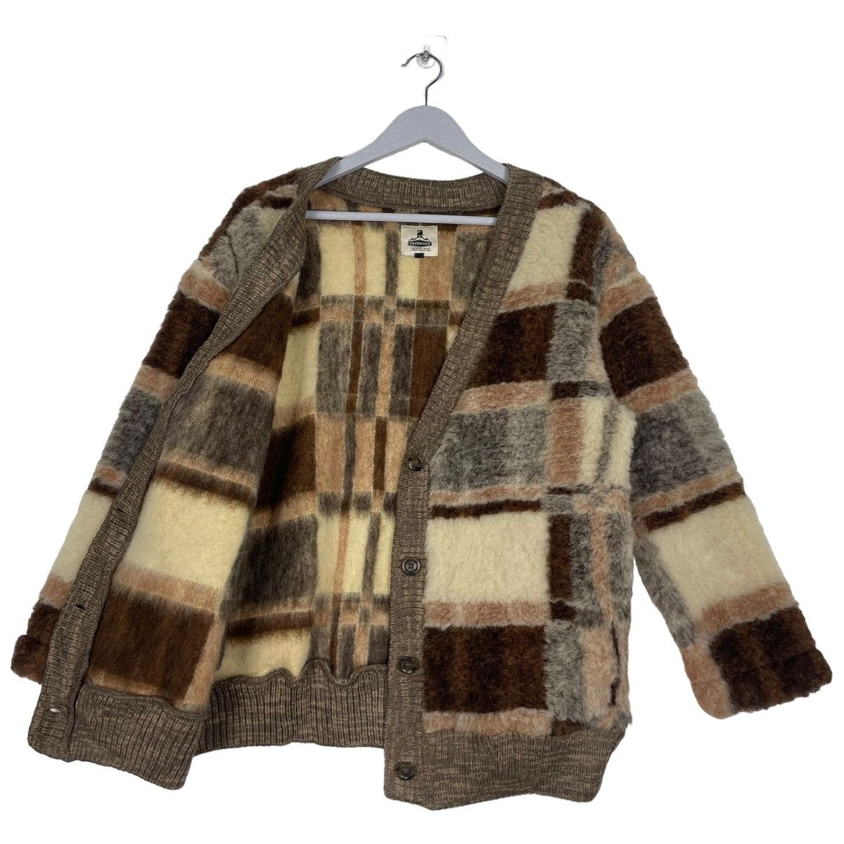 Beauty Beast × Japanese Brand × Le Grande Bleu (L.G.B.) STEAL💥COLDBREAKER CHECK PILE WOOL BUTTON CARDIGAN Size US M / EU 48-50 / 2 - 9 Thumbnail